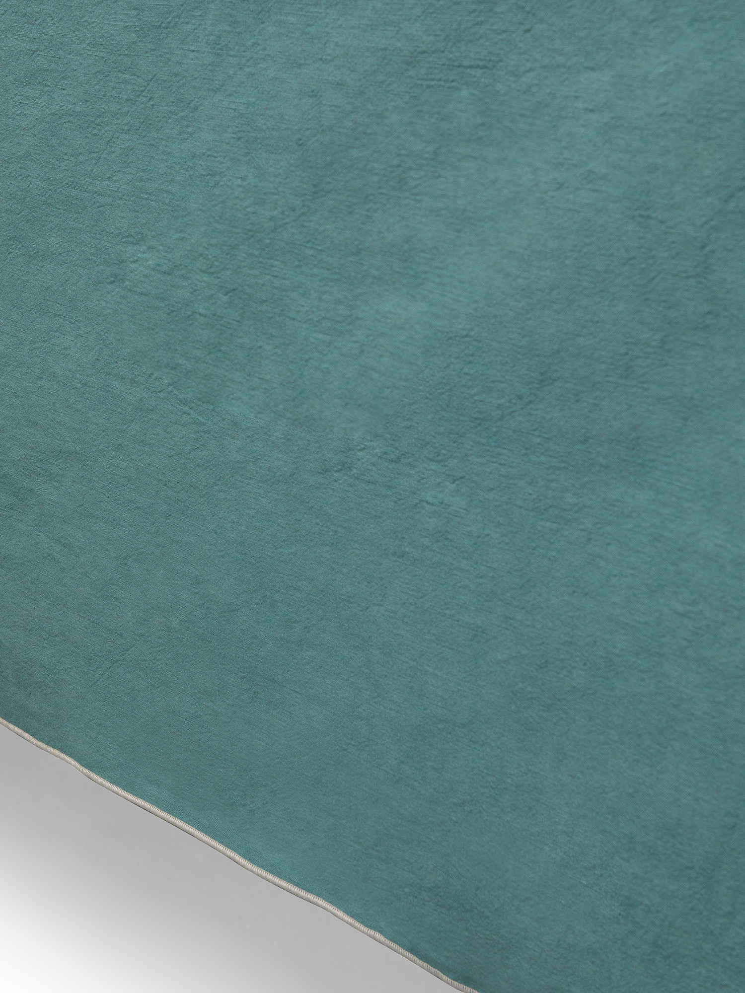 Solid color linen blend tablecloth, Teal, large image number 1