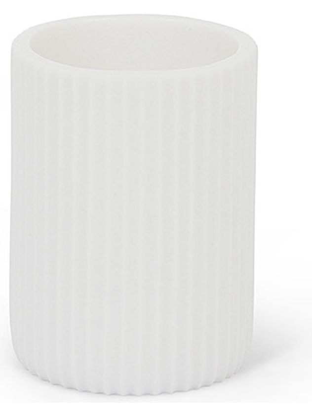 Striped polyresin toothbrush holder