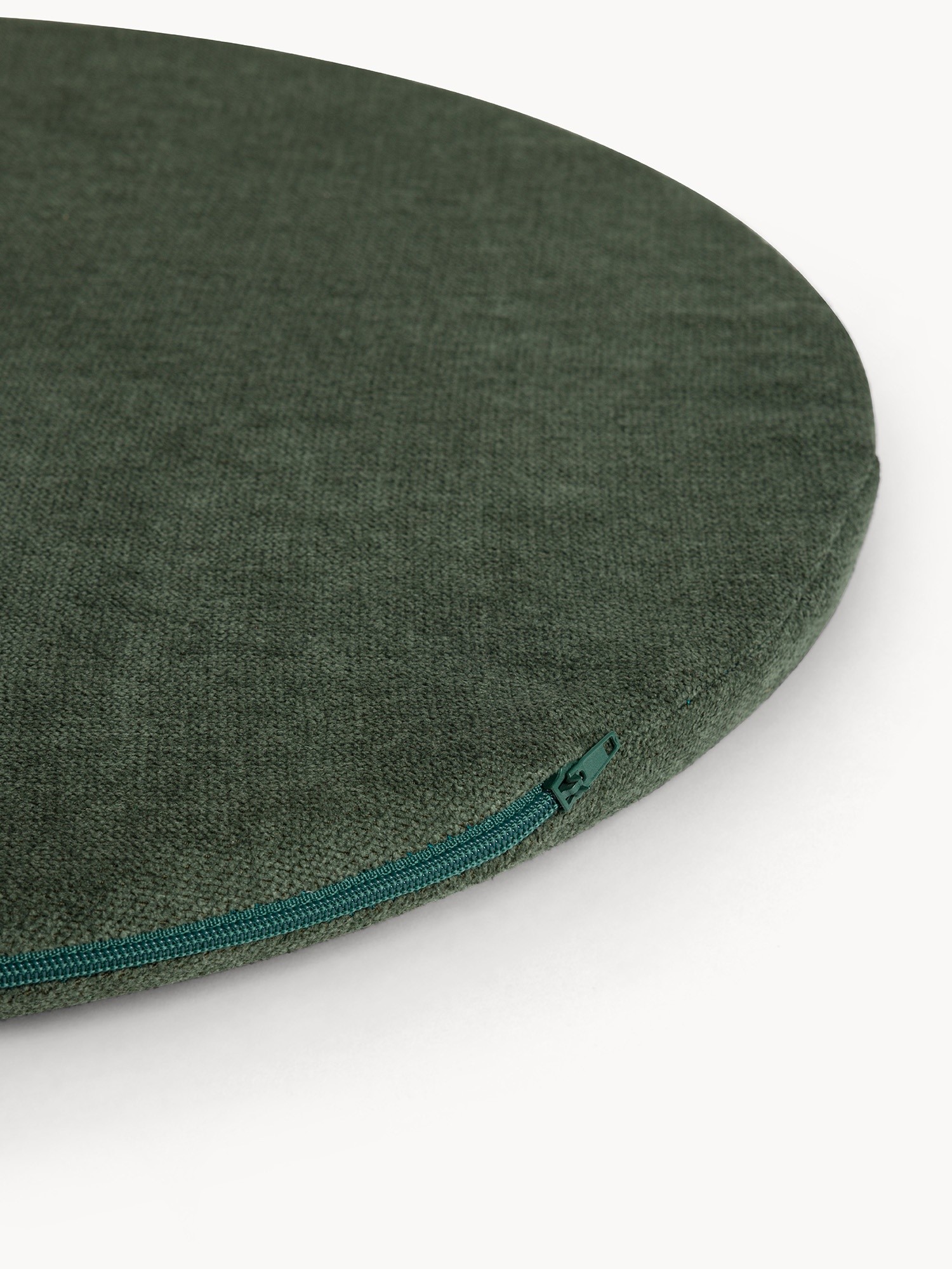 Solid-color cotton chair cushion, Dark Green, large image number 1
