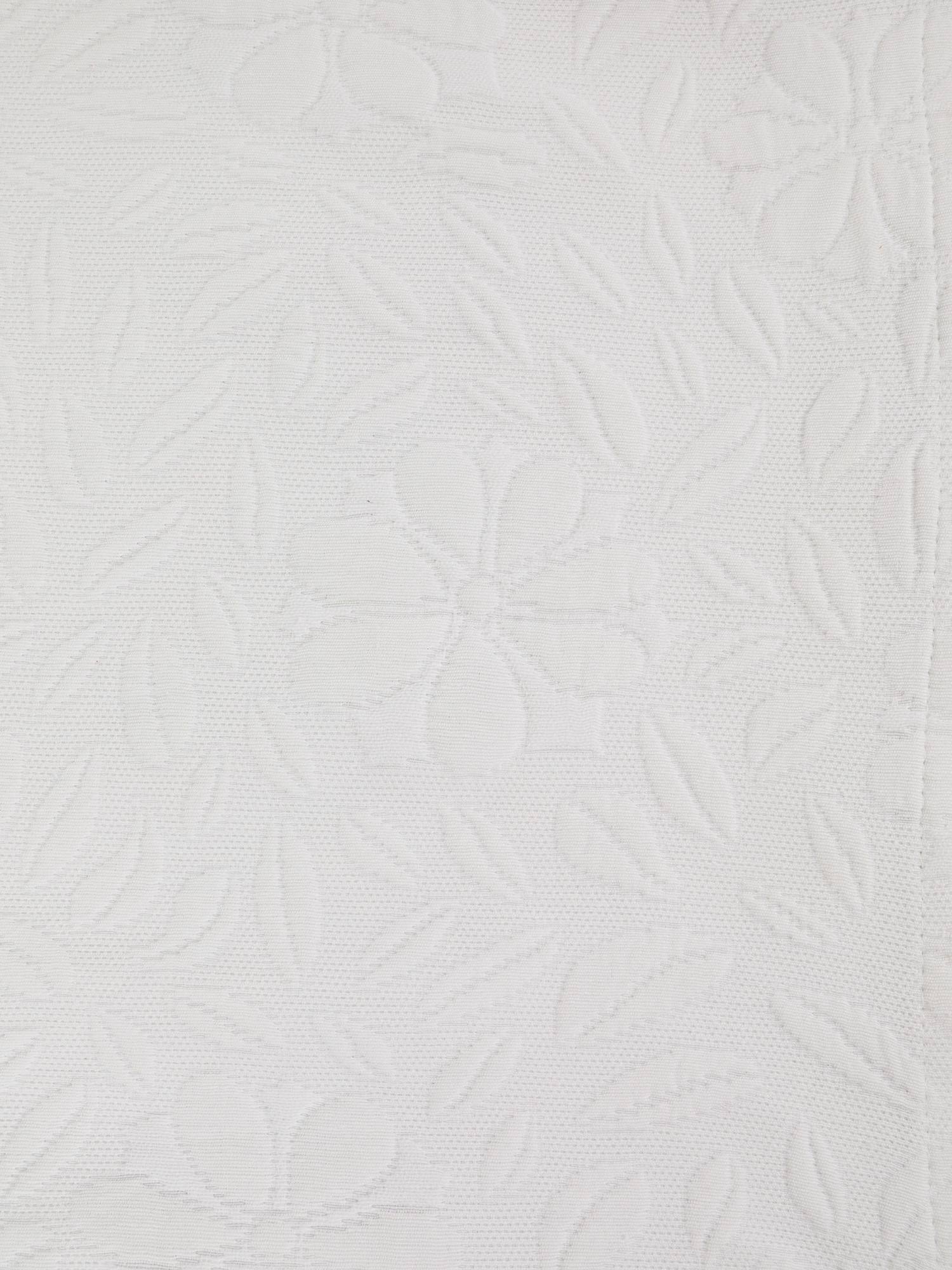 Solid color cotton bedspread with relief pattern, White, large image number 1