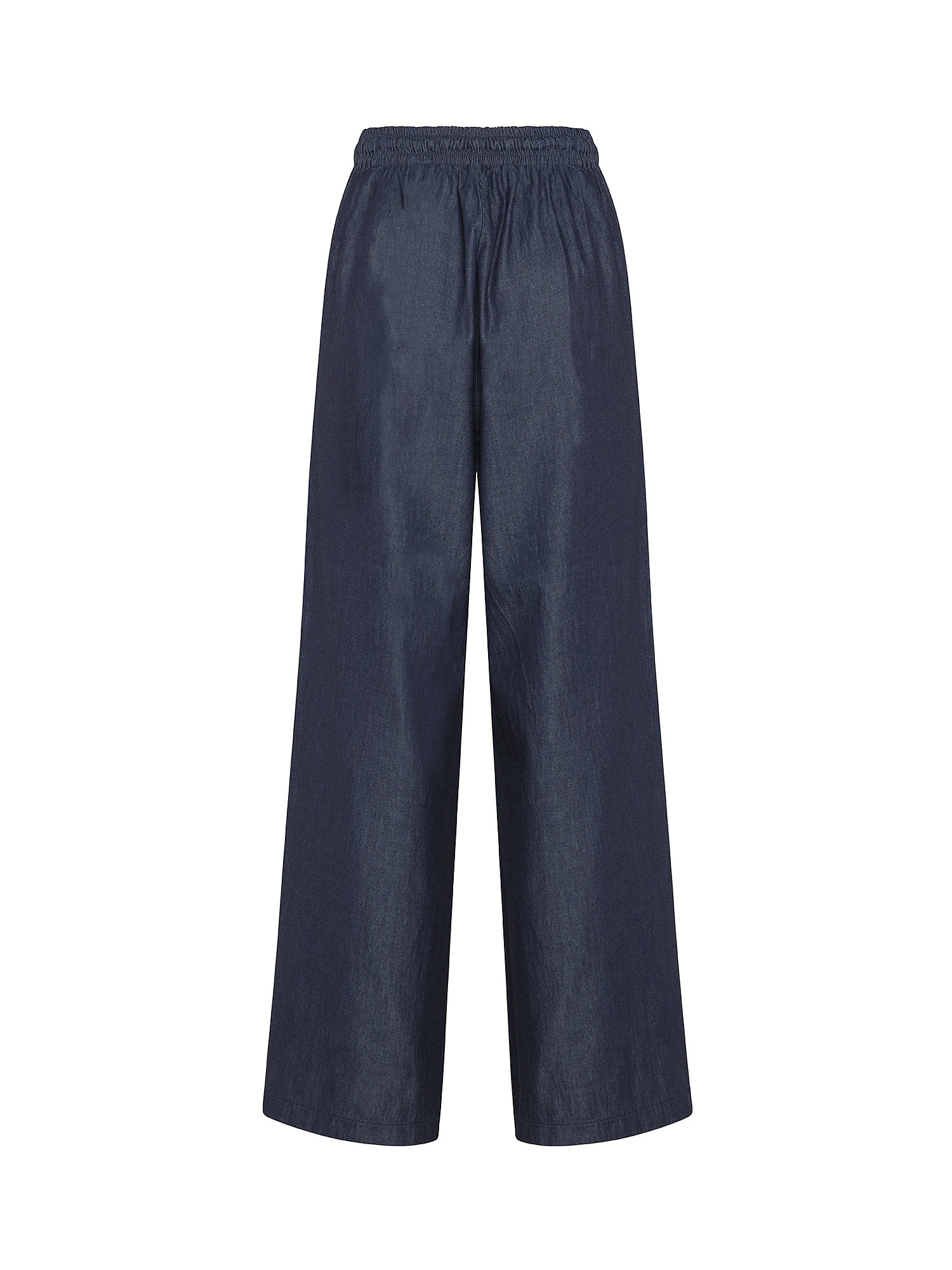 Solid color chambray trousers in cotton, Light Blue, large image number 1