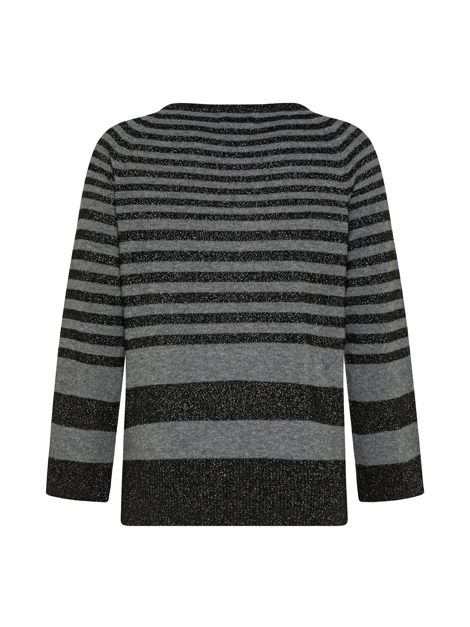 Koan - Striped sweater with slits, Black, large image number 1