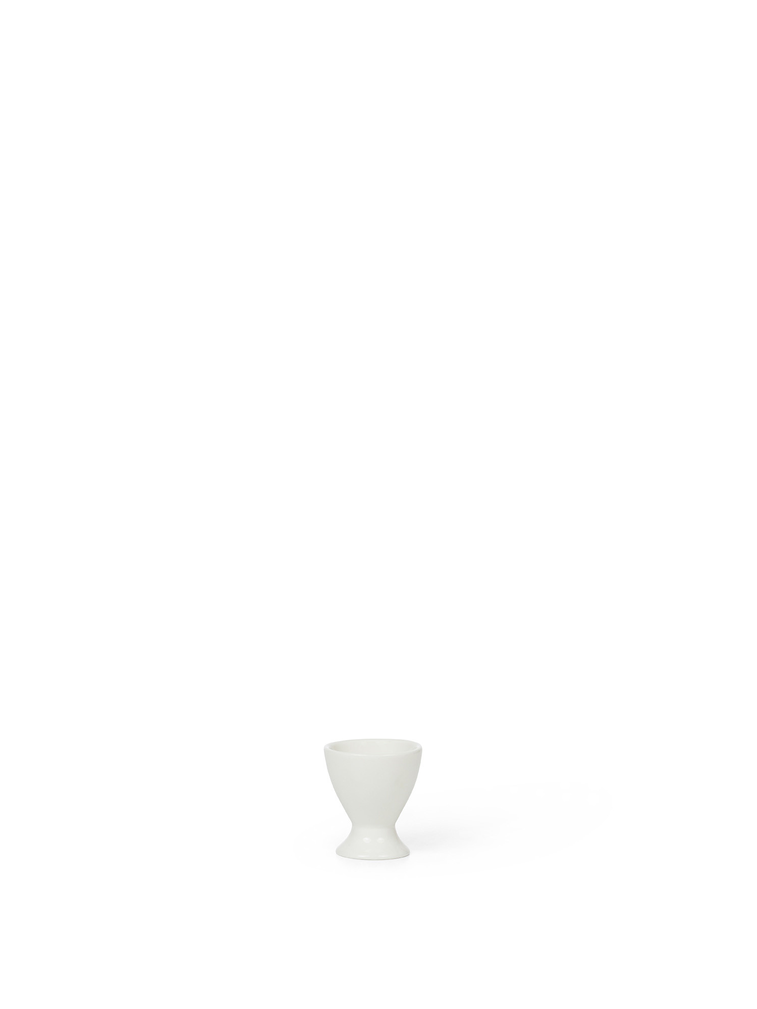White porcelain egg cup, White, large image number 0