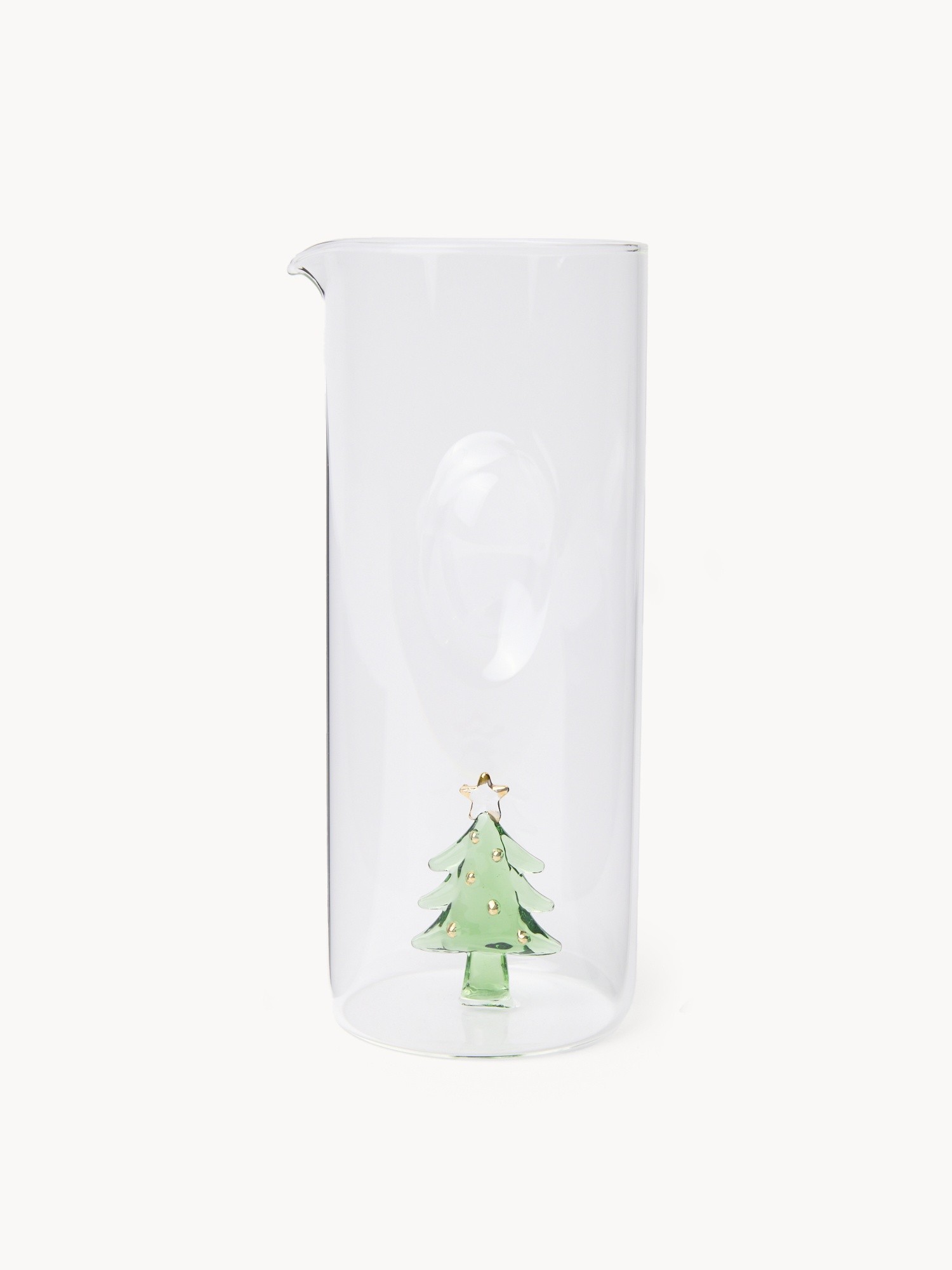 Caraffa in vetro borosilicato dettaglio alberello, Trasparente, large image number 0