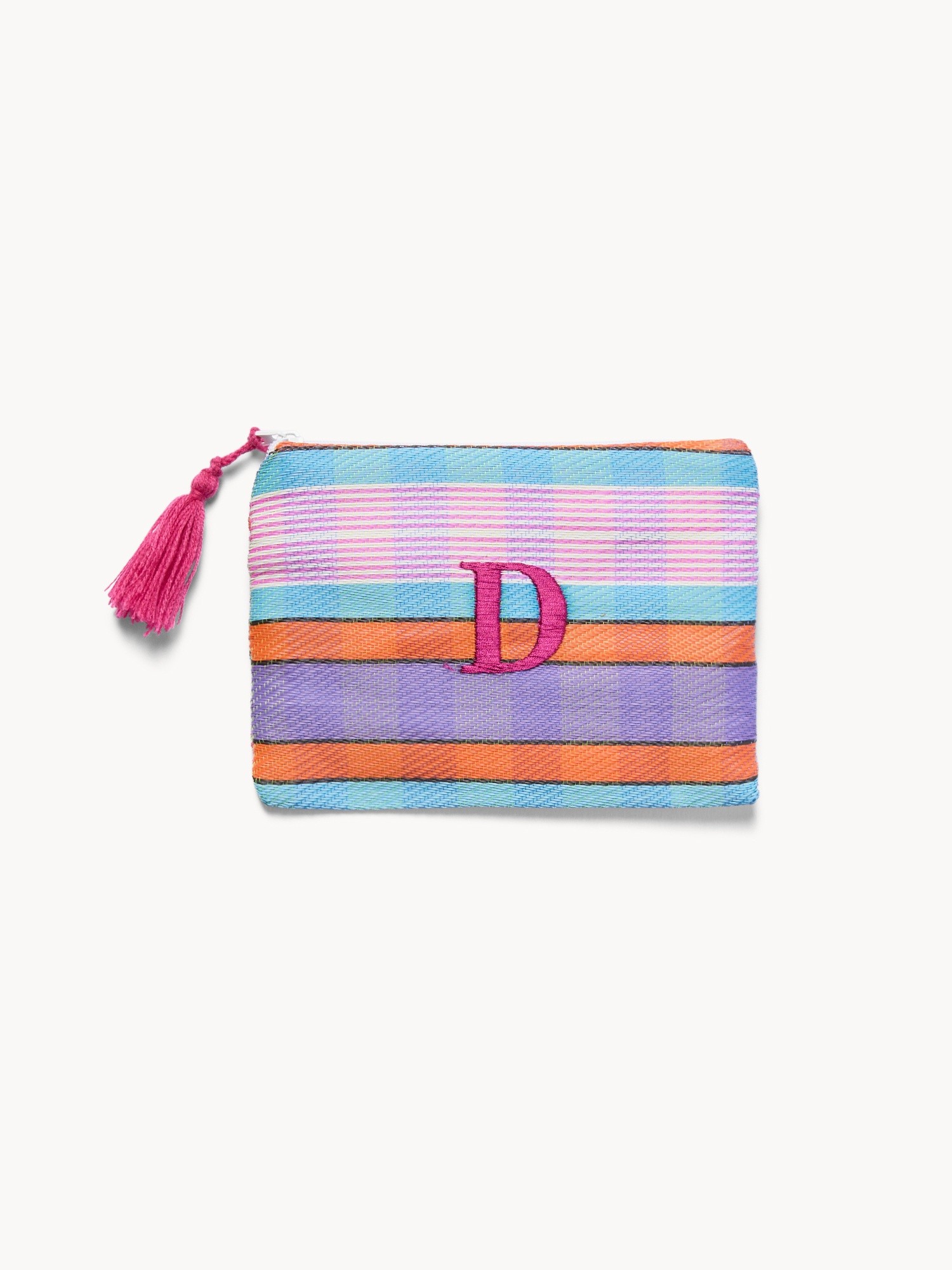 Pochette con lettera ricamata D, Multicolor Lettera D, large image number 0