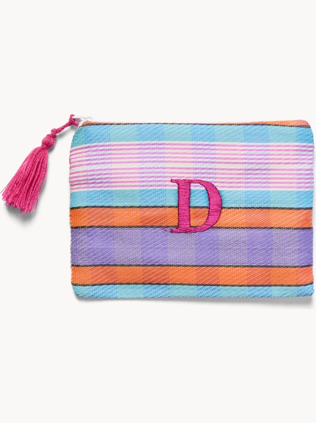 Pochette con lettera ricamata D