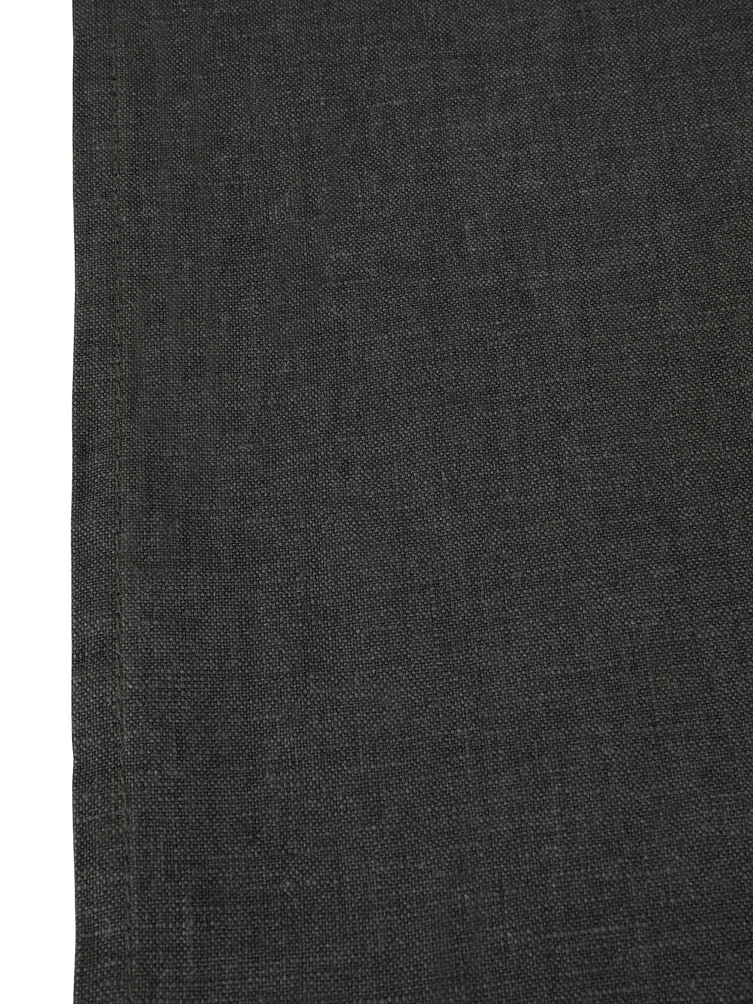 Plain washed linen table runner, Dark Grey, large image number 1