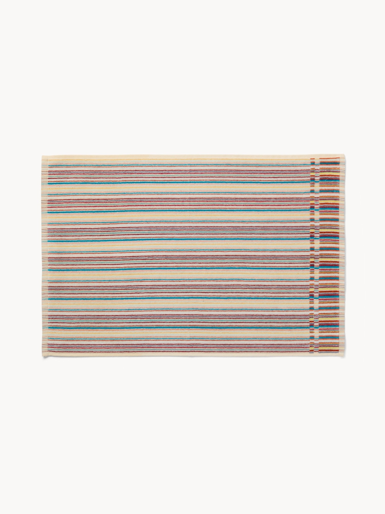 Asciugamano in velour di puro cotone con lavorazione jacquard a righe - Prezzo di lancio, Multicolor, large image number 1