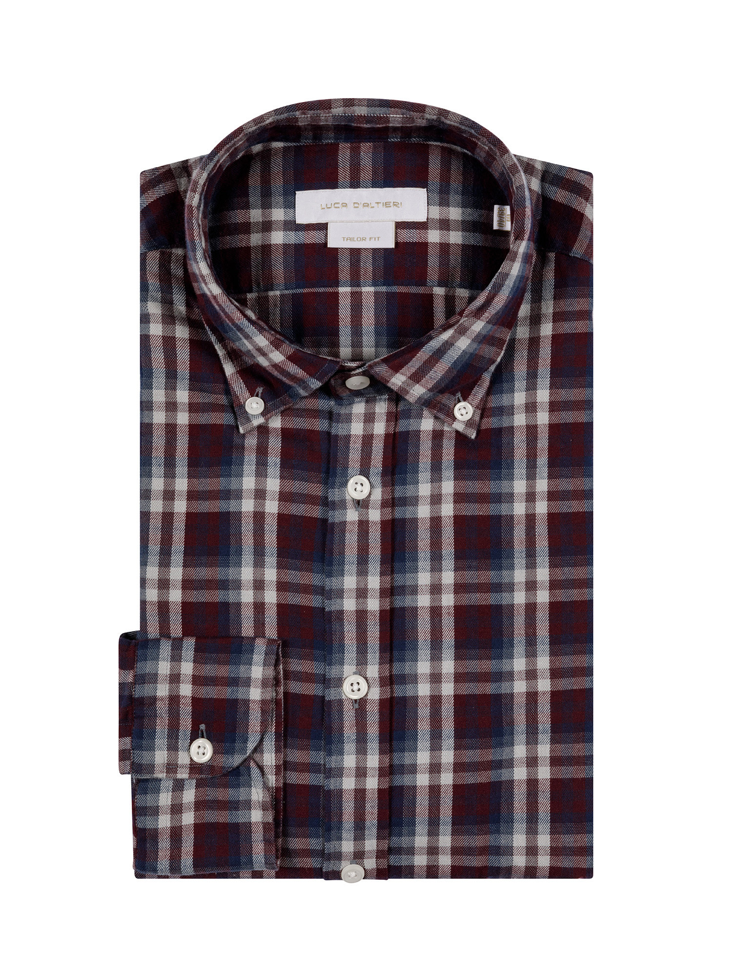 Tailor fit shirt in soft organic cotton flannel, Red, large image number 2