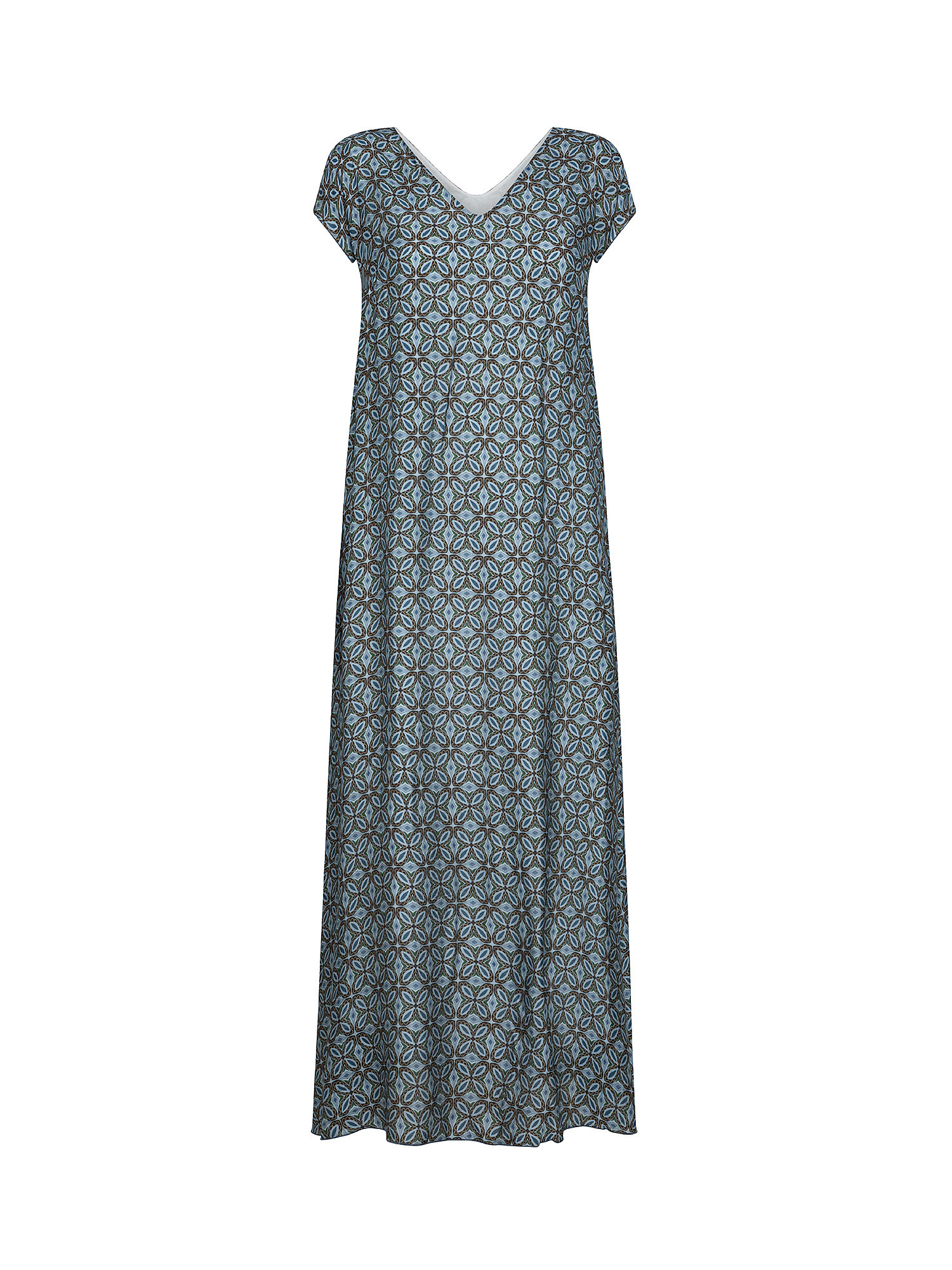 Printed long dress, Blue, large image number 0