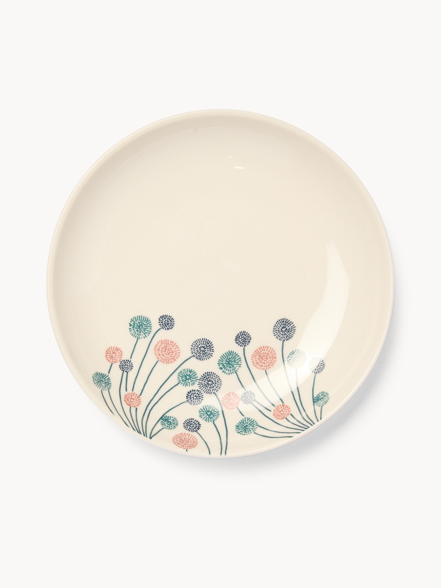 Piattino pane in new bone china motivo a fiori - Prezzo di lancio, Bianco, large image number 0