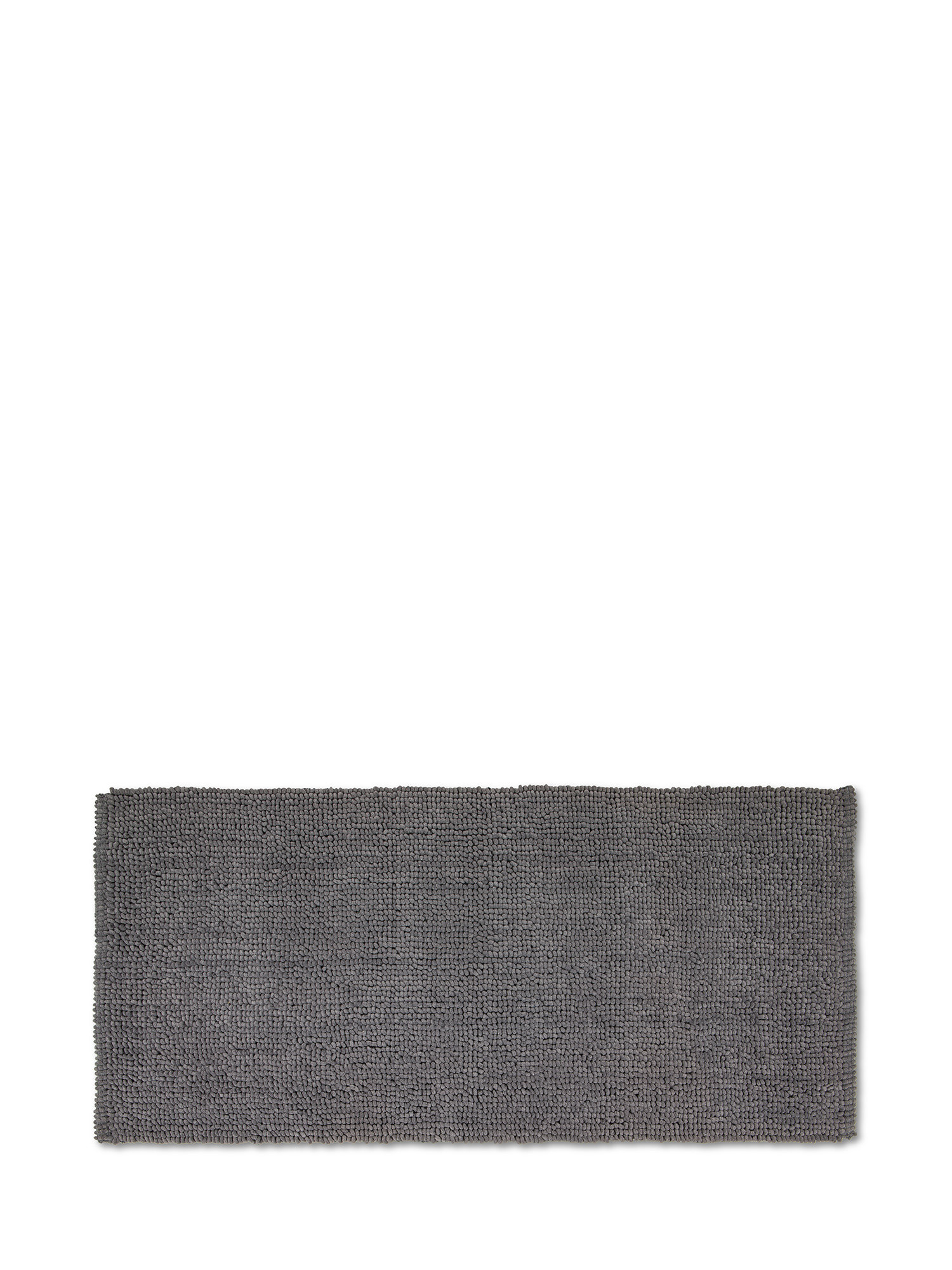 Long shaggy effect chenille bathroom rug, Grey, large image number 0
