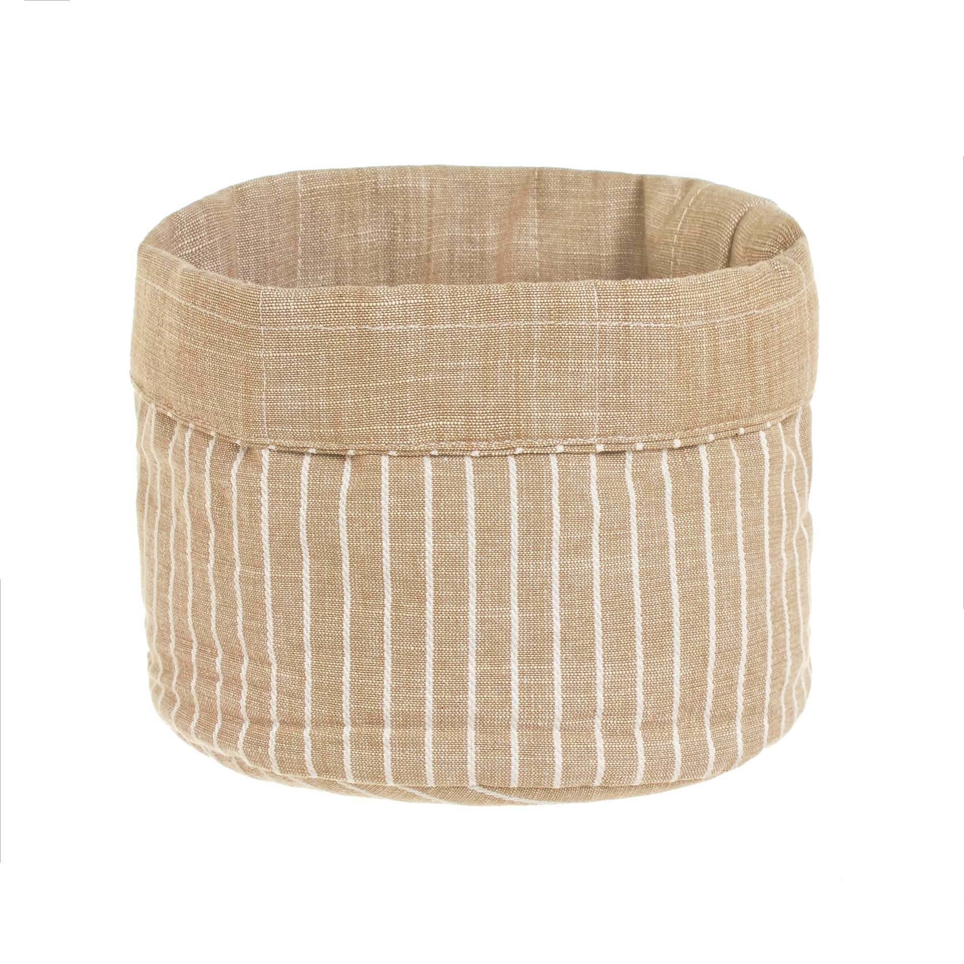 100% shot cotton basket with stripes, White / Beige, large image number 0