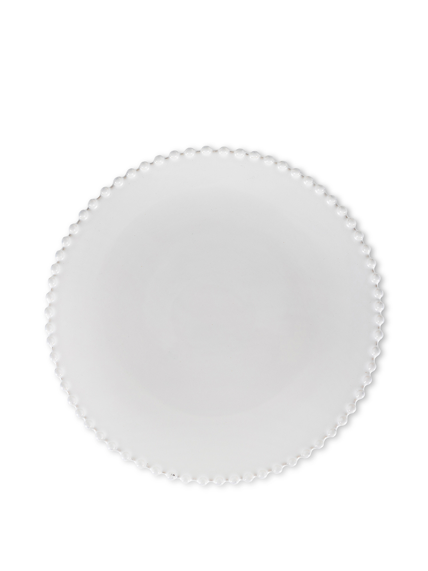 Piatto piano ceramica Pearl, Bianco, large image number 0