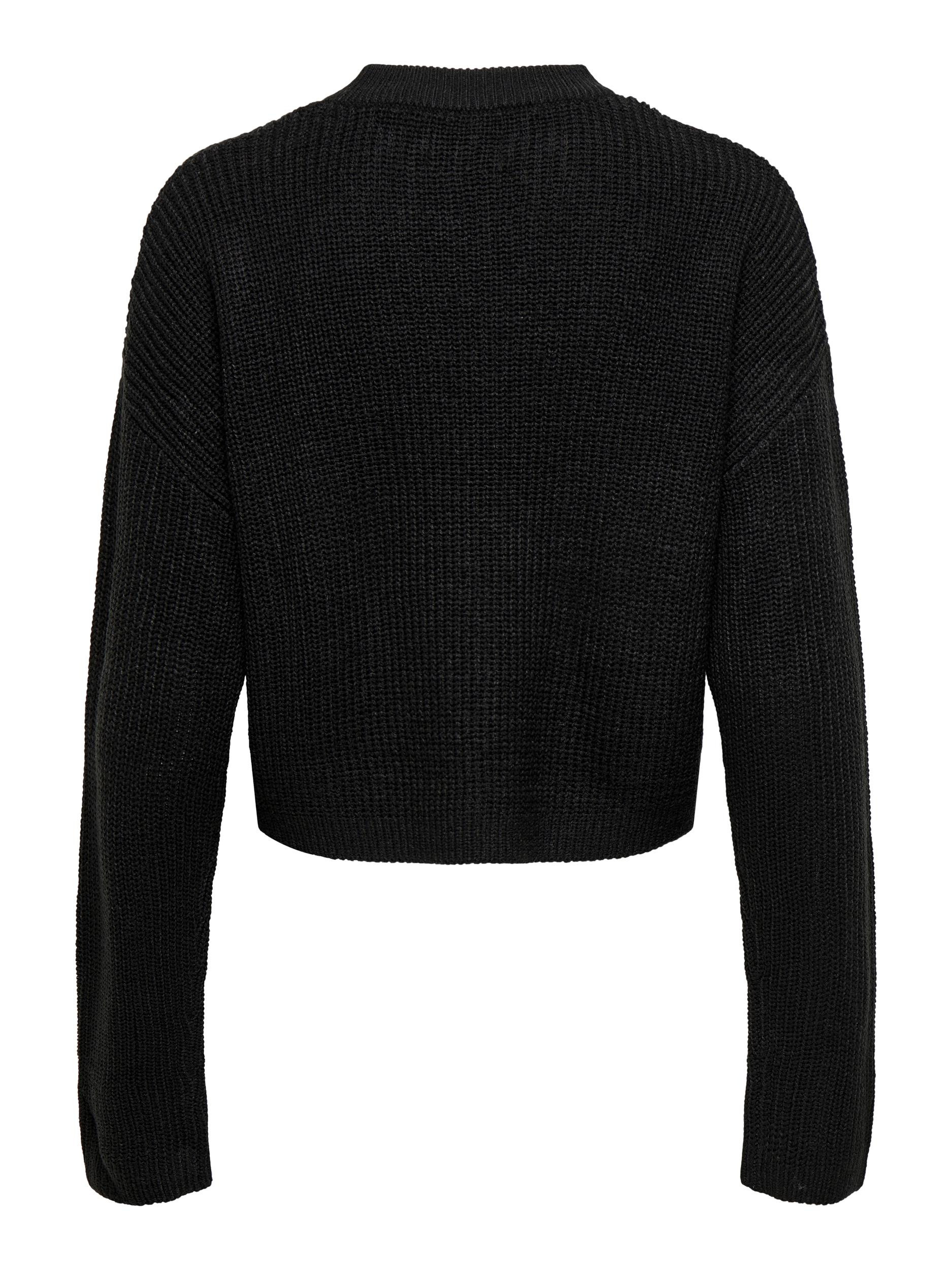 Only - Ribbed pullover, Black, large image number 1