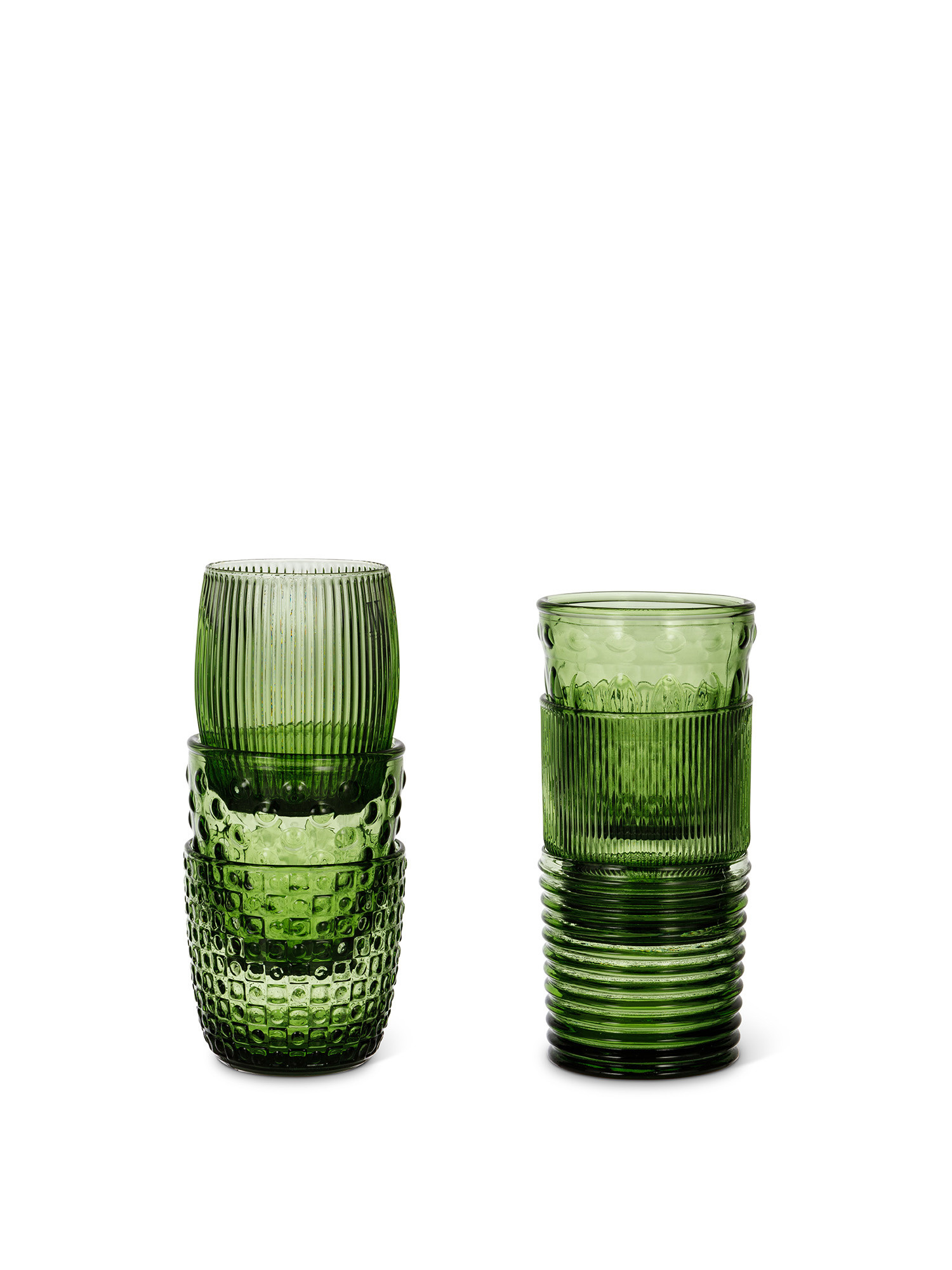 Set 6 bicchieri vetro colorato, Verde, large image number 0