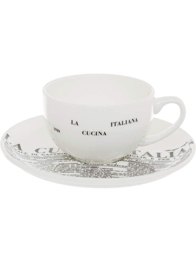 Fine bone china  coffee cup with geometric  La Cucina Italiana decoration