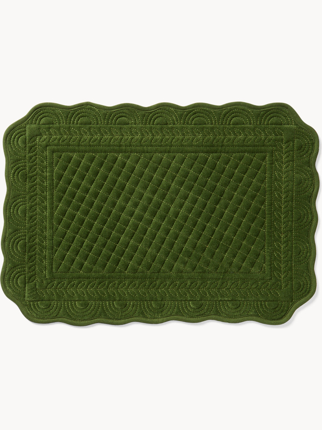 Quilted pure cotton velvet placemat