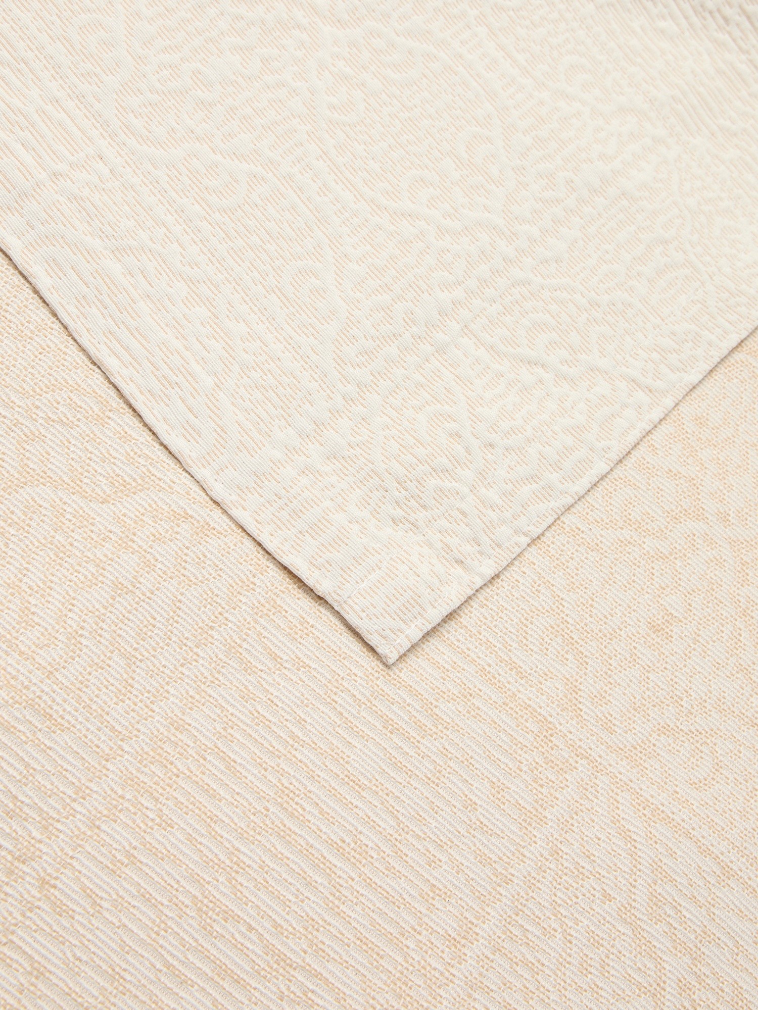 Solid Geometric Cotton Blend Bedspread - Discounted Price, Beige, large image number 1