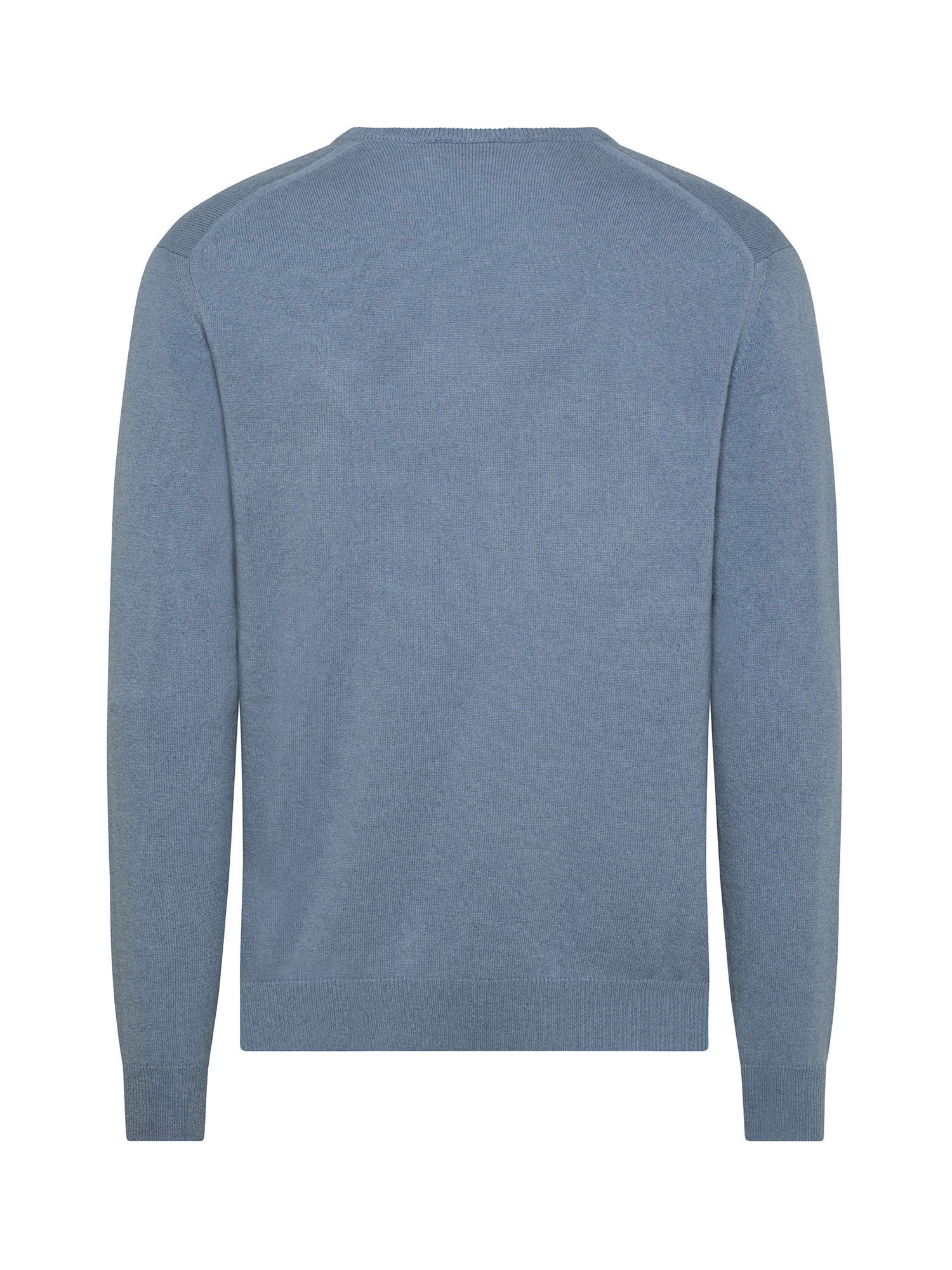 V-neck pullover in pure cashmere, Light Blue, large image number 1