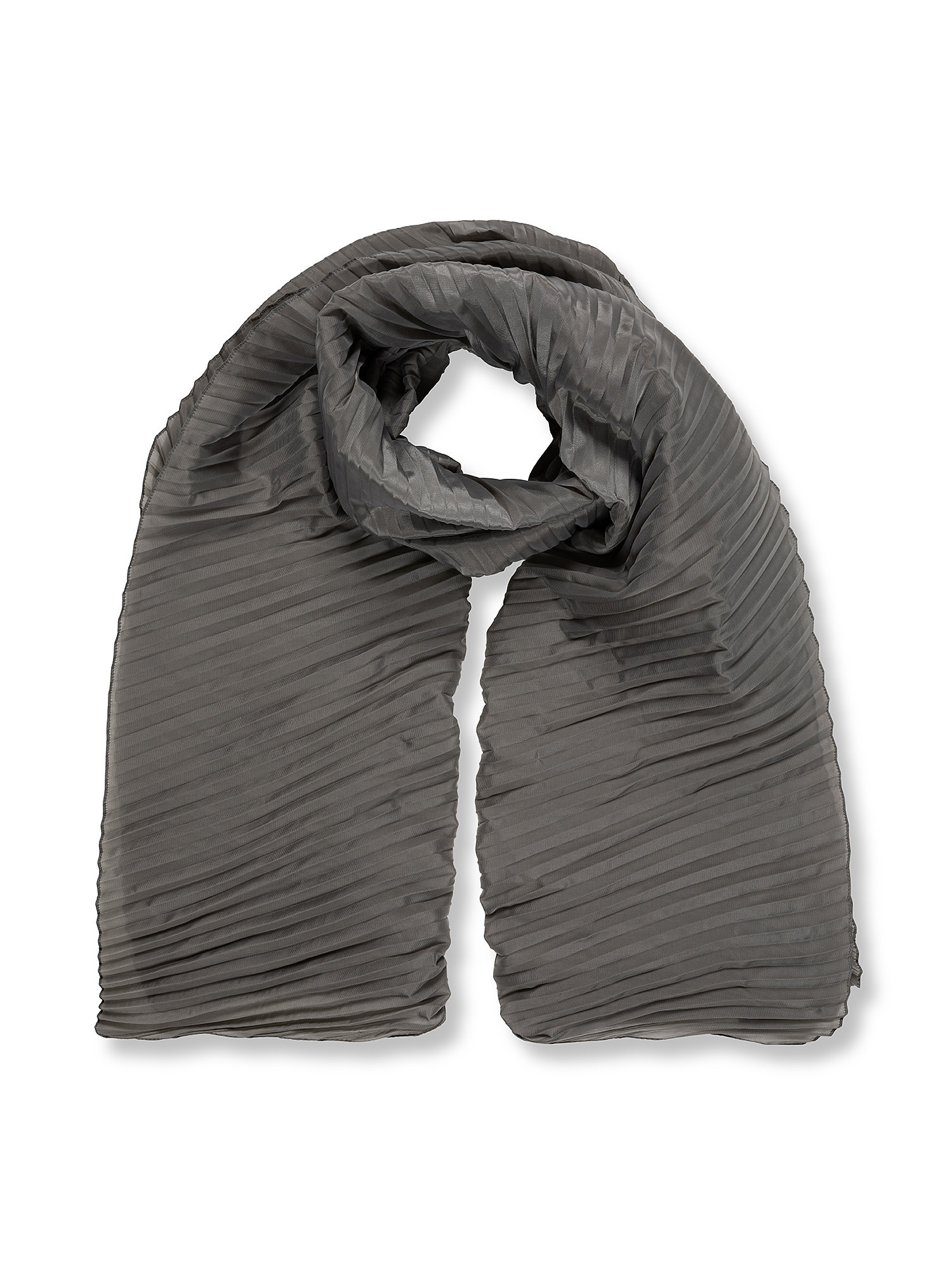 Emporio Armani - Lightweight pleated scarf, Grey, large image number 0
