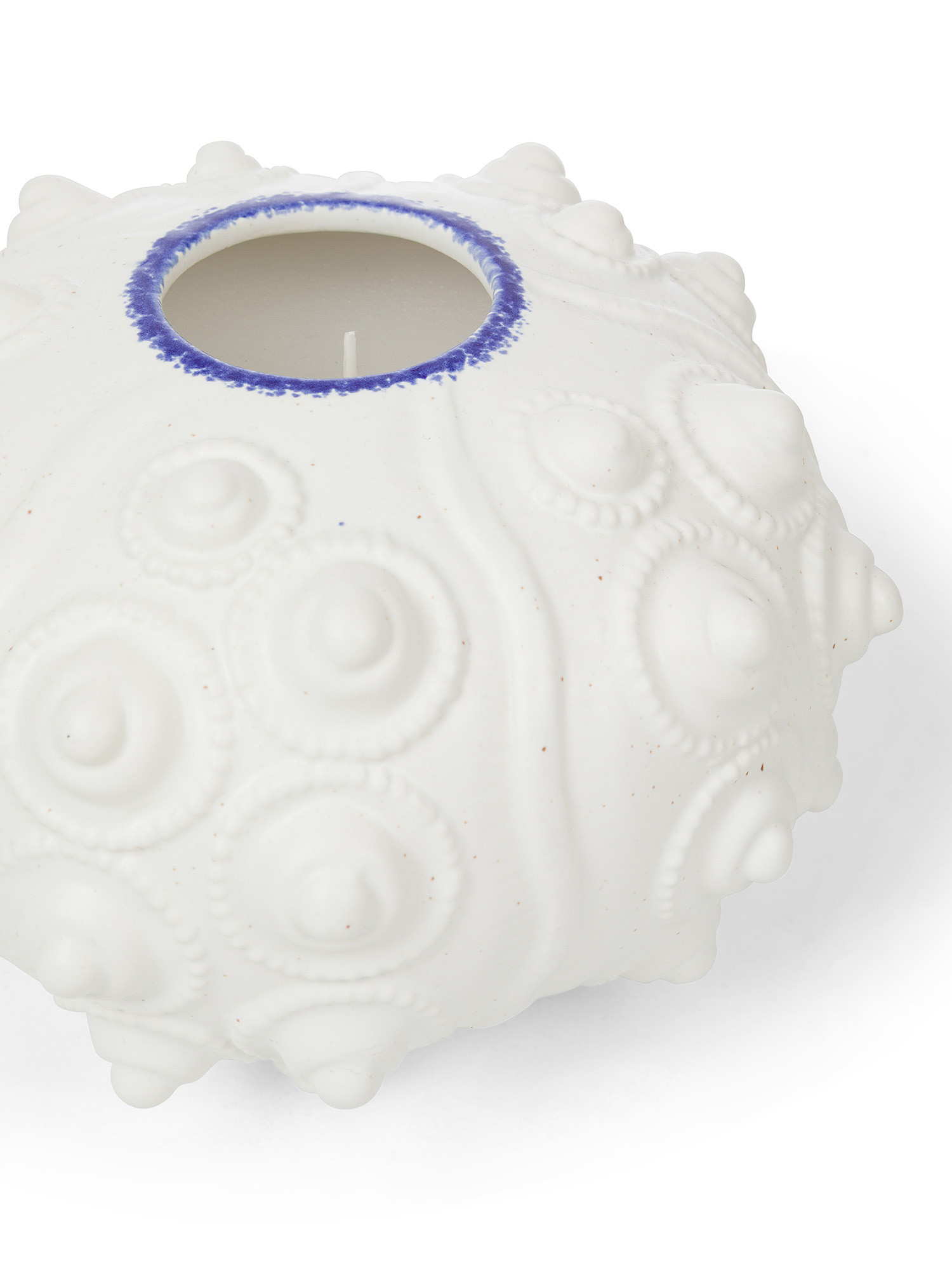 Candle in Portuguese ceramic pot, White, large image number 1