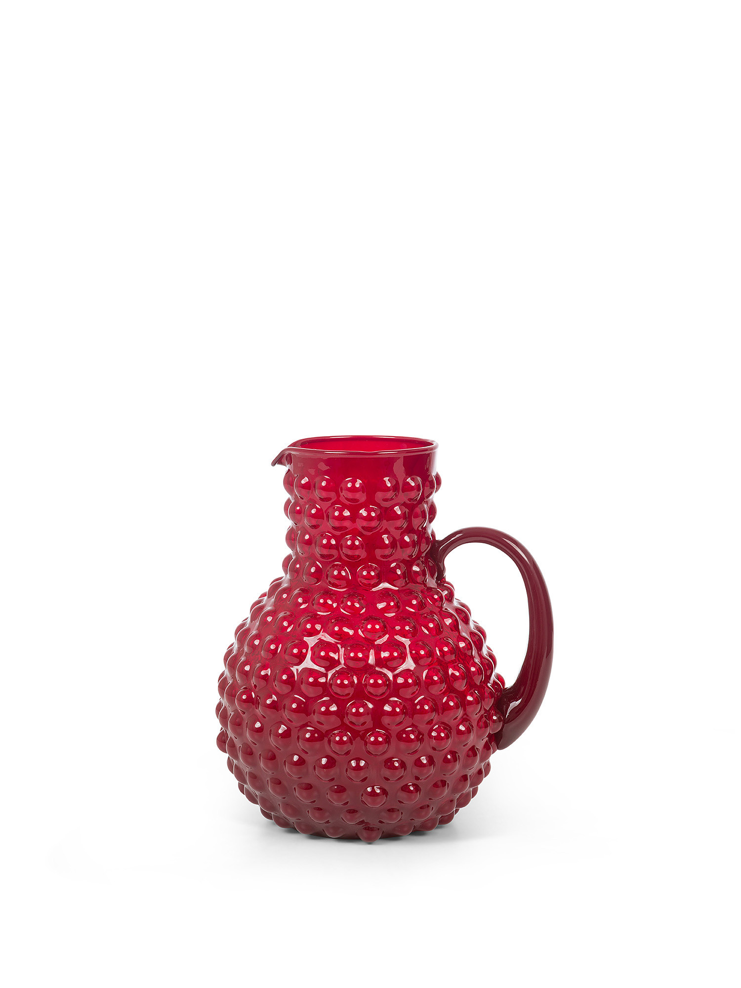 Bubble effect glass carafe, Red, large image number 0