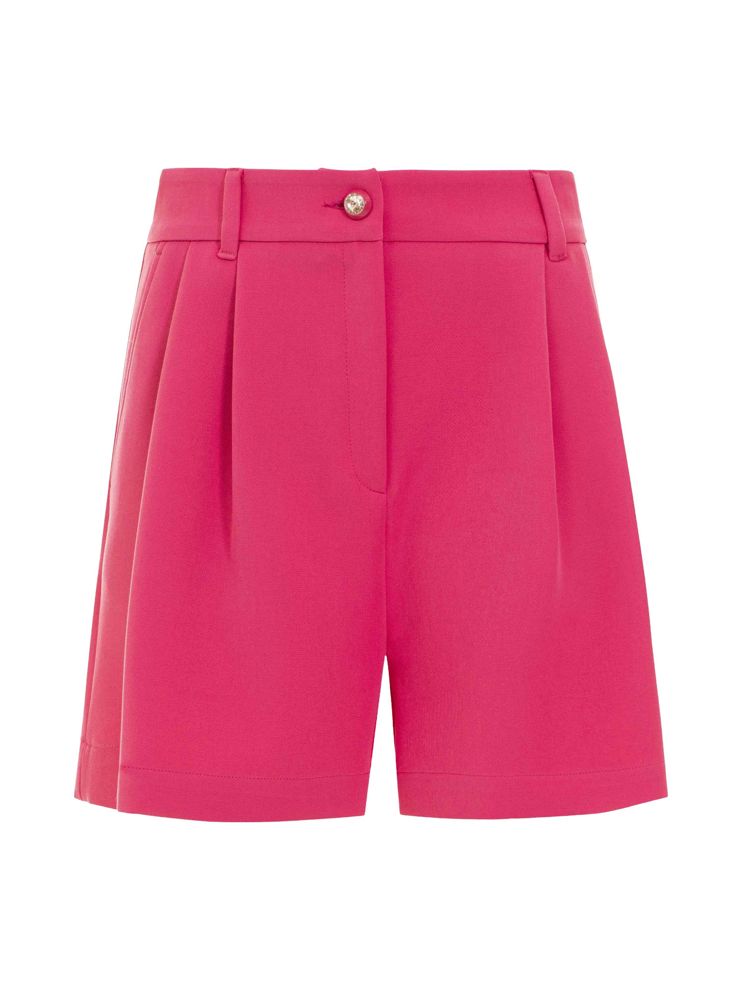 Chiara Ferragni - Bermuda shorts with pences and jewel button, Pink Fuchsia, large image number 0