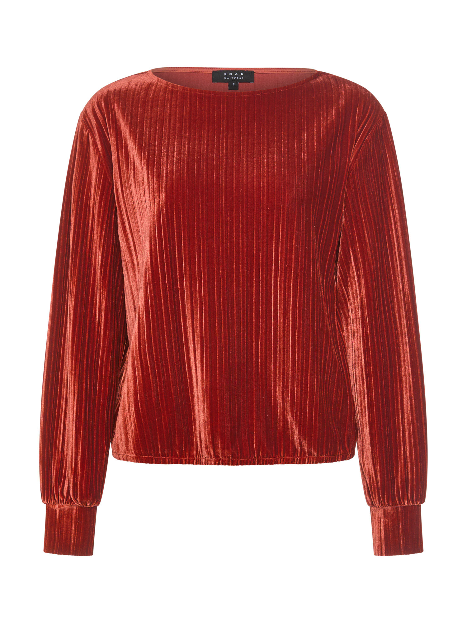 Koan - Pleated effect velvet sweater, Rope, large image number 0