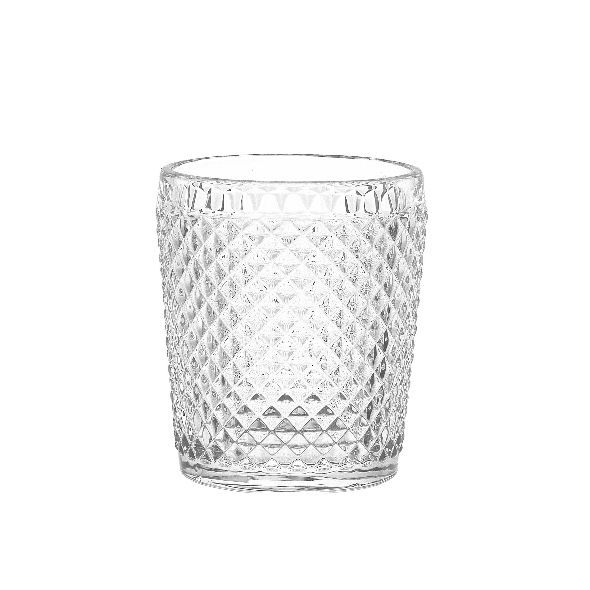 Bicchiere acqua vetro sfaccettato, Trasparente, large image number 0