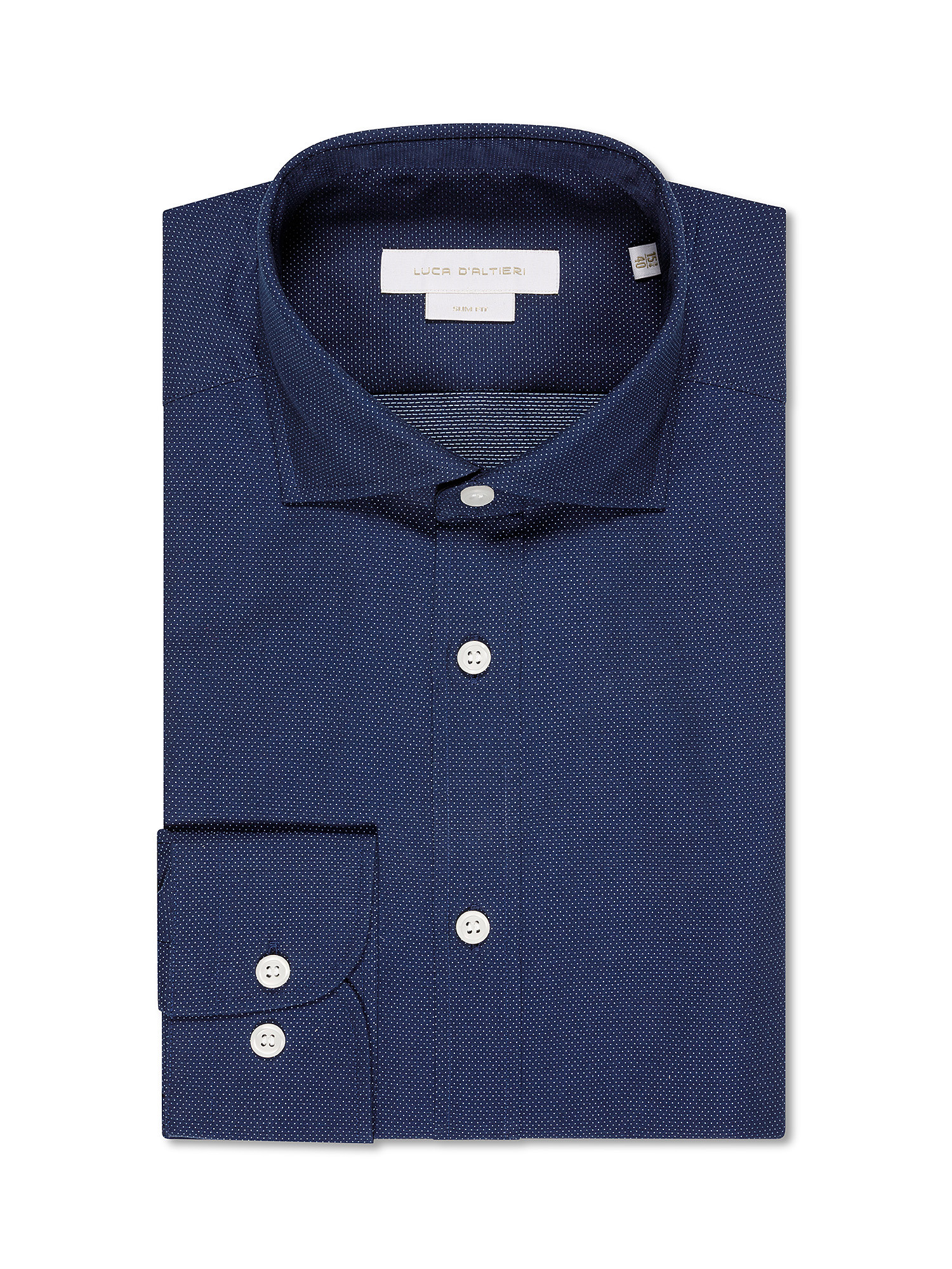Slim fit shirt in pure cotton, Blue, large image number 0