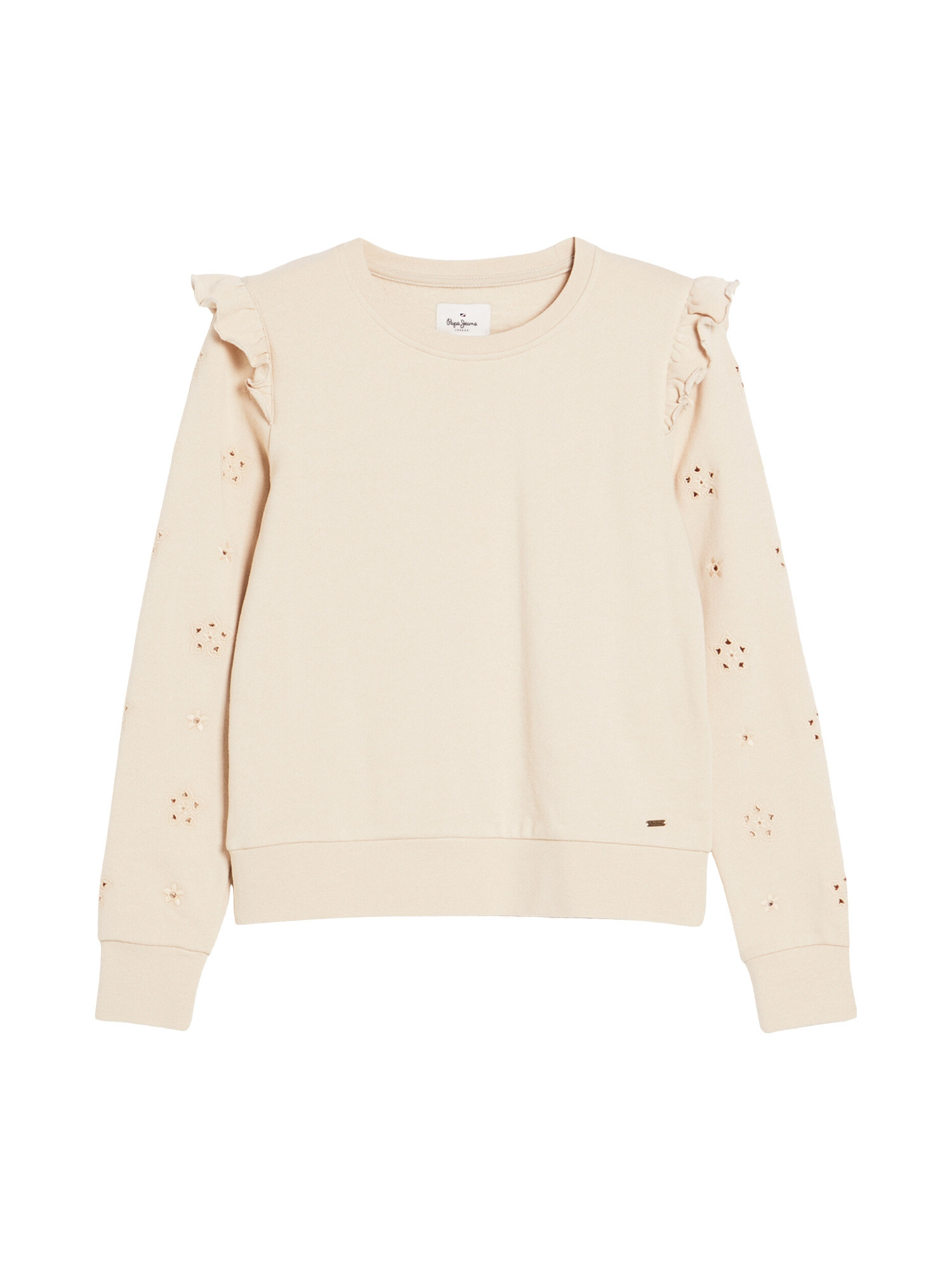 Pepe Jeans - Cotton sweatshirt with ruffles, Cream, large image number 0