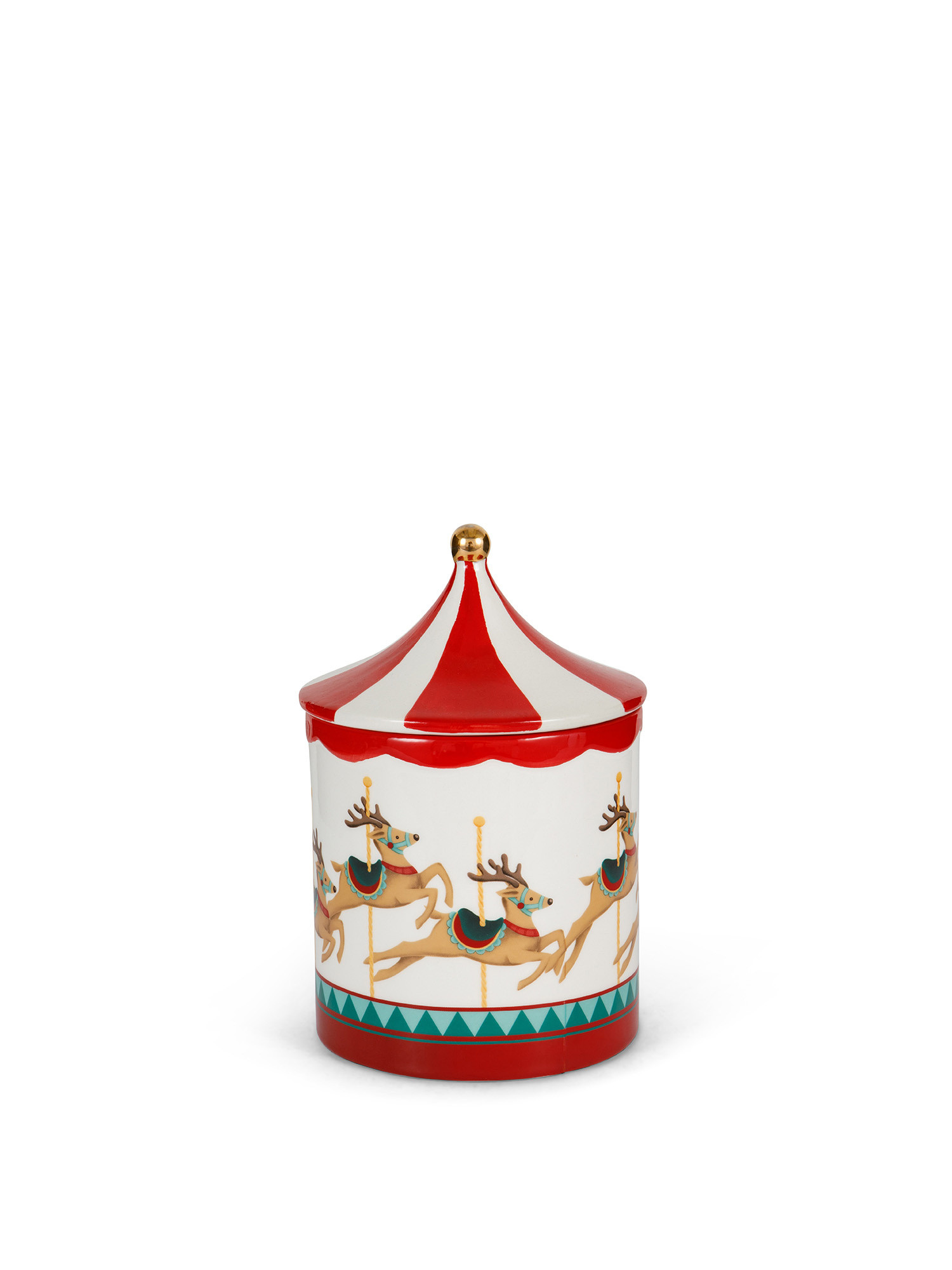 Biscottiera ceramica motivo circo, Multicolor, large image number 0