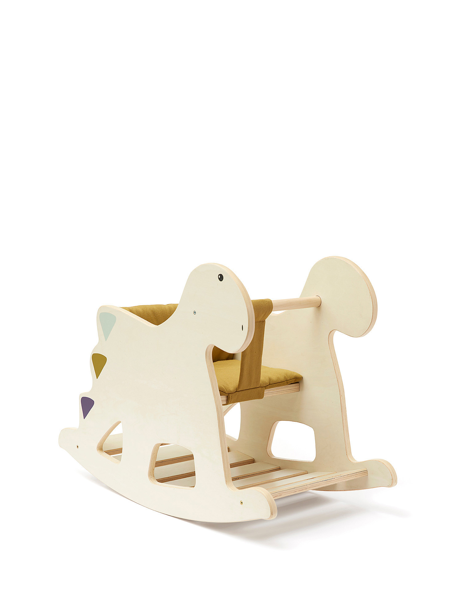 Dinosaur-shaped wooden swing seat, Cream, large image number 1