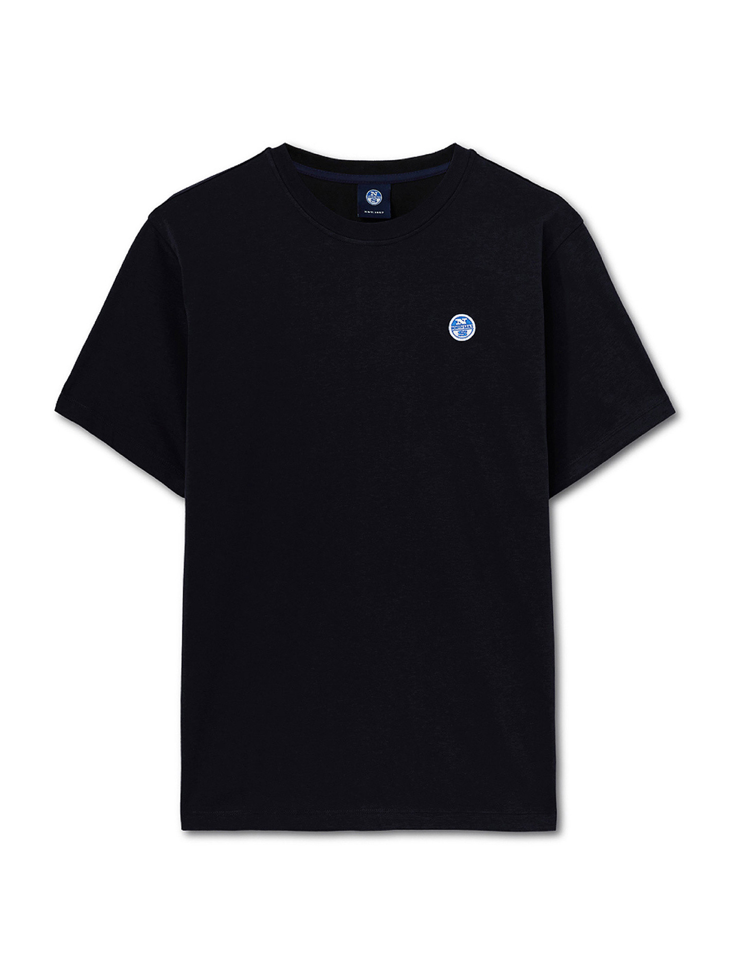 T-shirt manica corta con logo, Nero, large image number 0