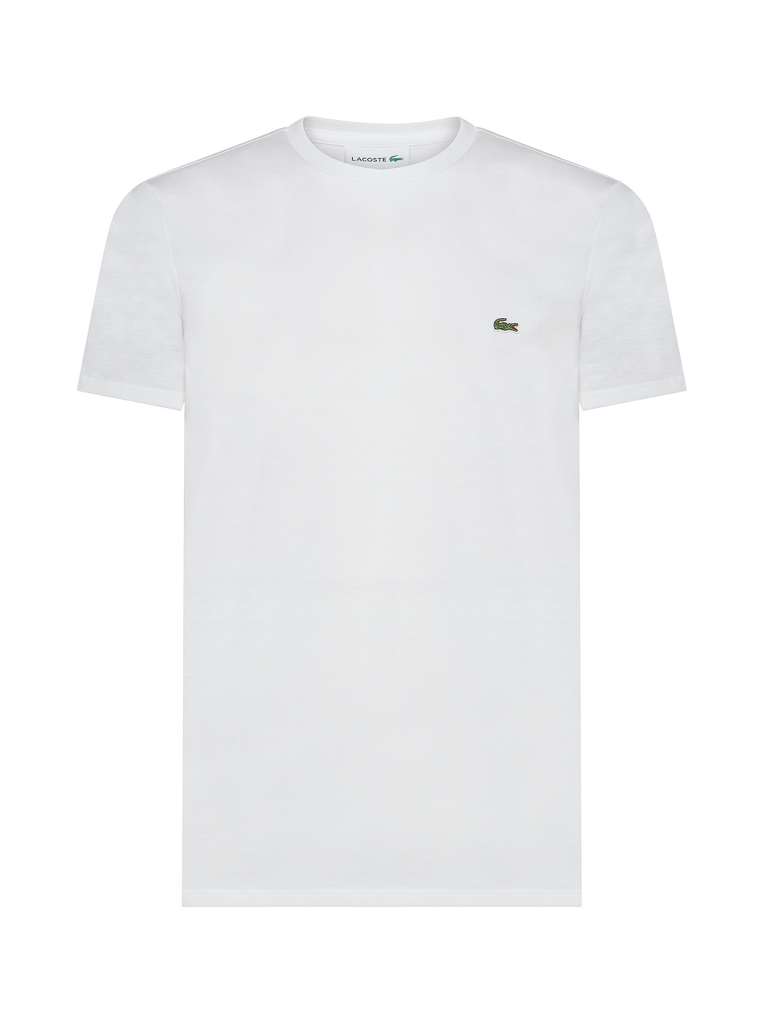 Lacoste - T-shirt girocollo in jersey di cotone Pima, Bianco, large image number 0