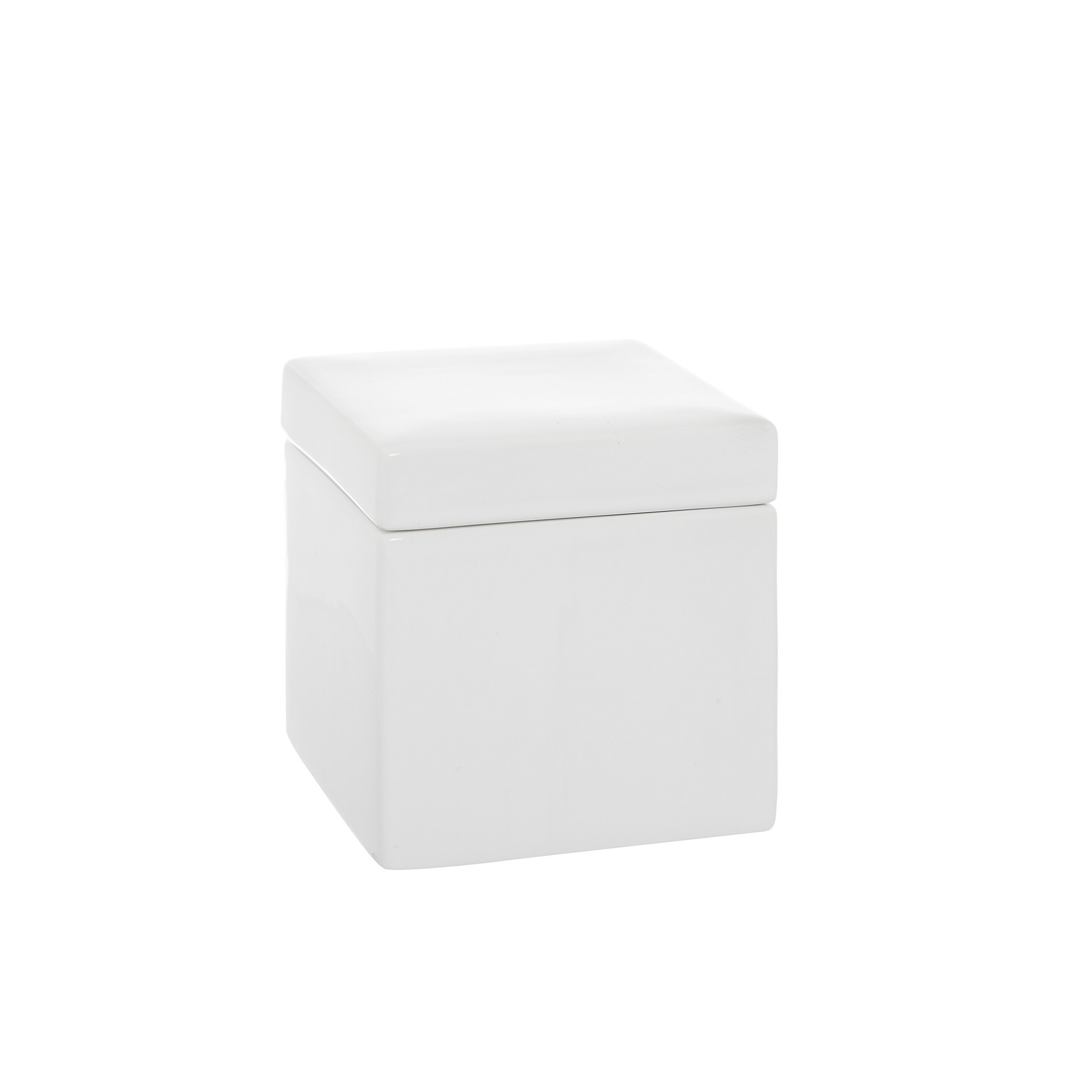 Portacotone artigianale in ceramica Quadra, Bianco, large image number 1