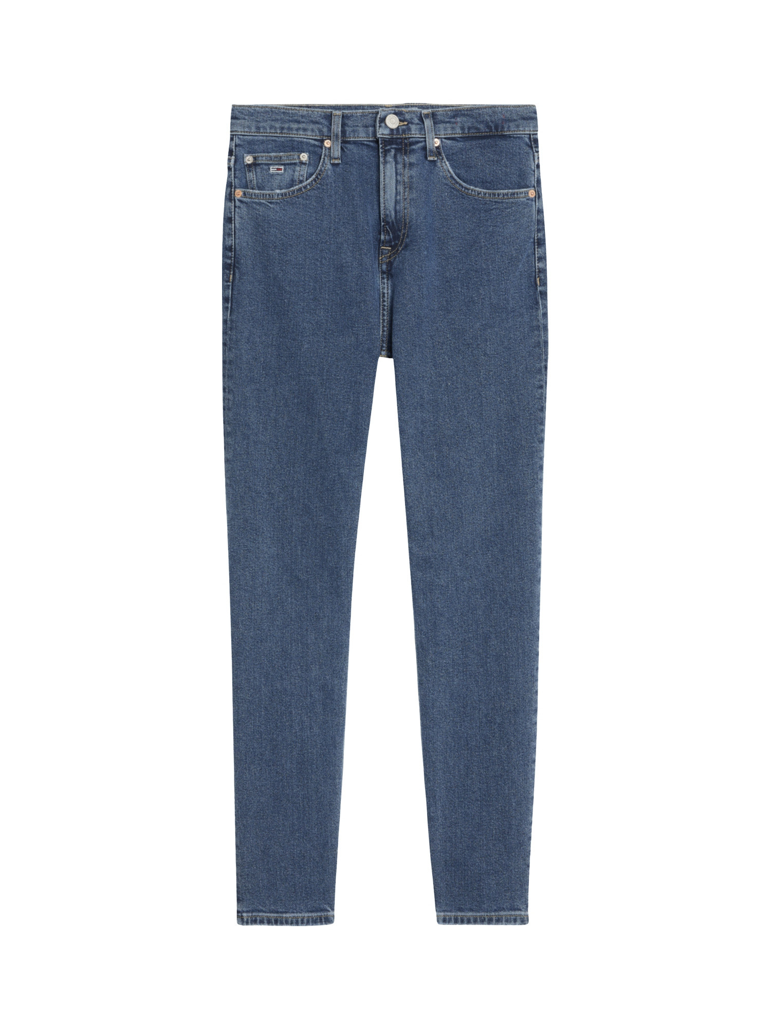 High-waisted slim fit denim trousers, Denim, large image number 0
