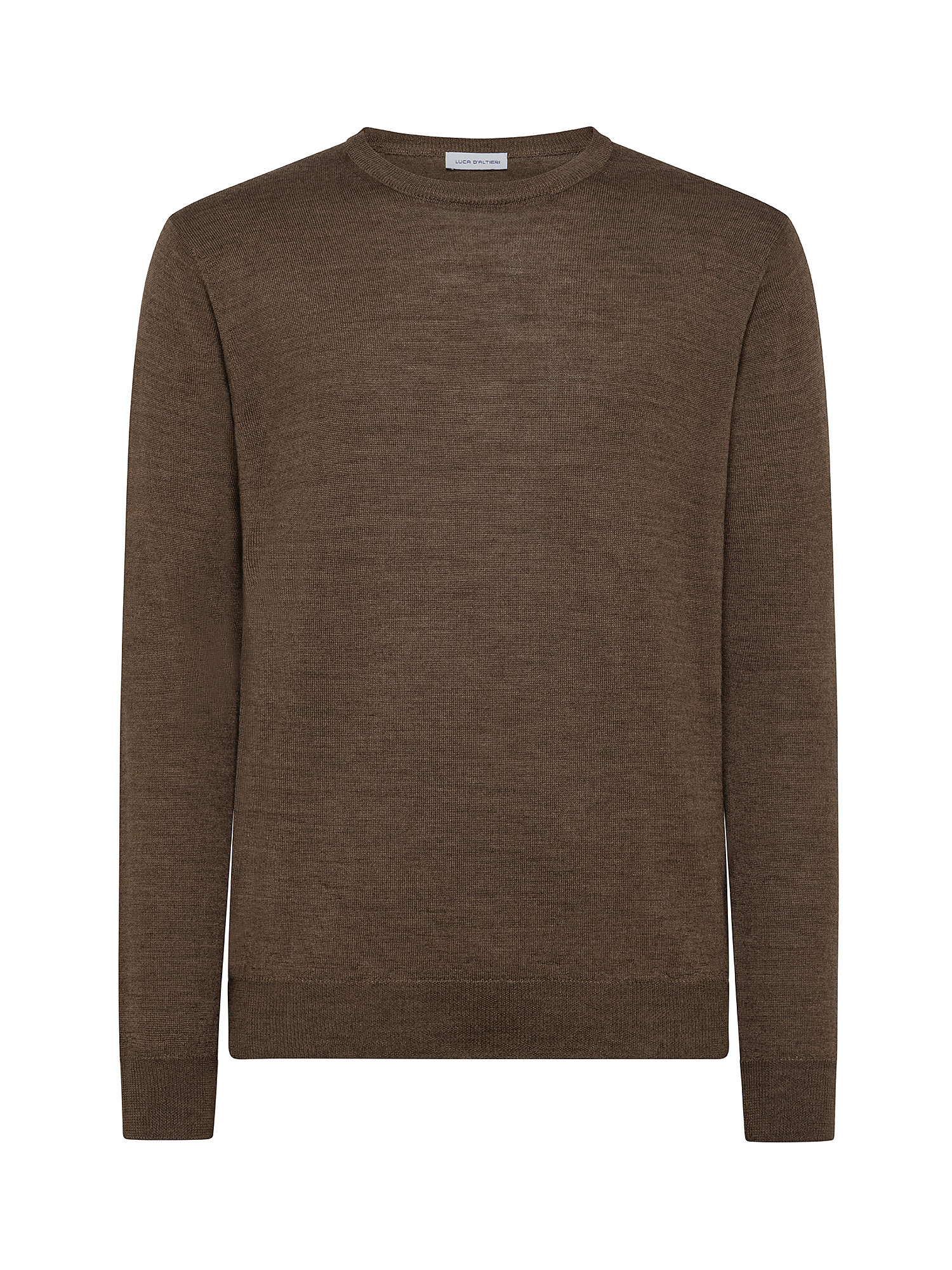 Merino Blend crewneck sweater - Machine washable, Hazelnut Brown, large image number 0