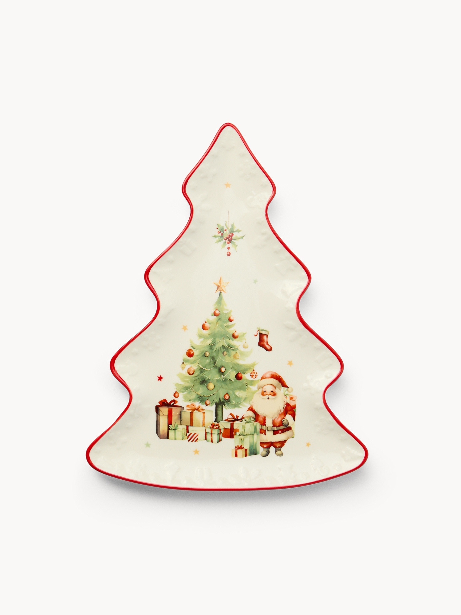 Piattino albero in porcellana Natale vintage, Bianco, large image number 0