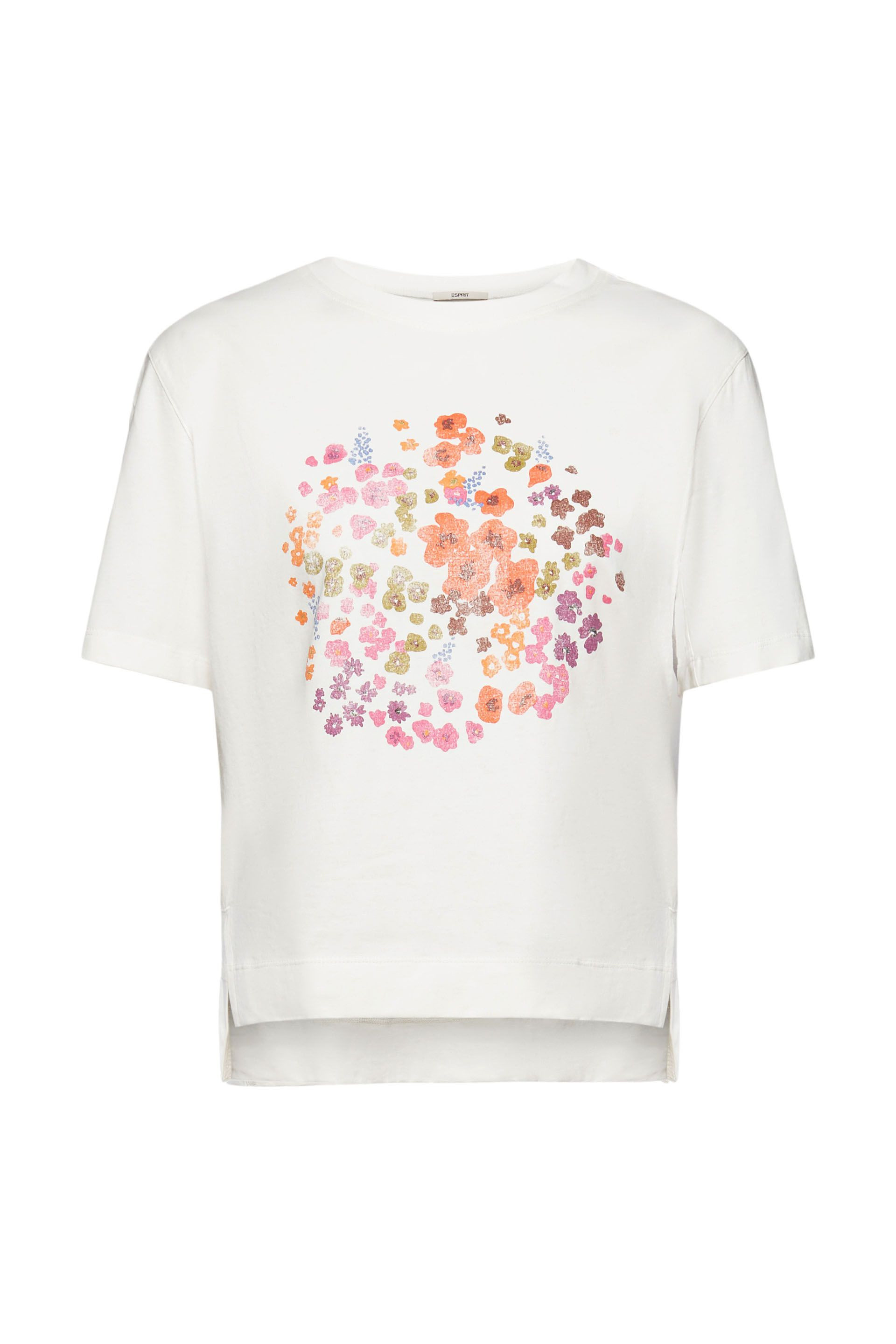 Esprit - T-shirt con stampa floreale, Bianco, large image number 0