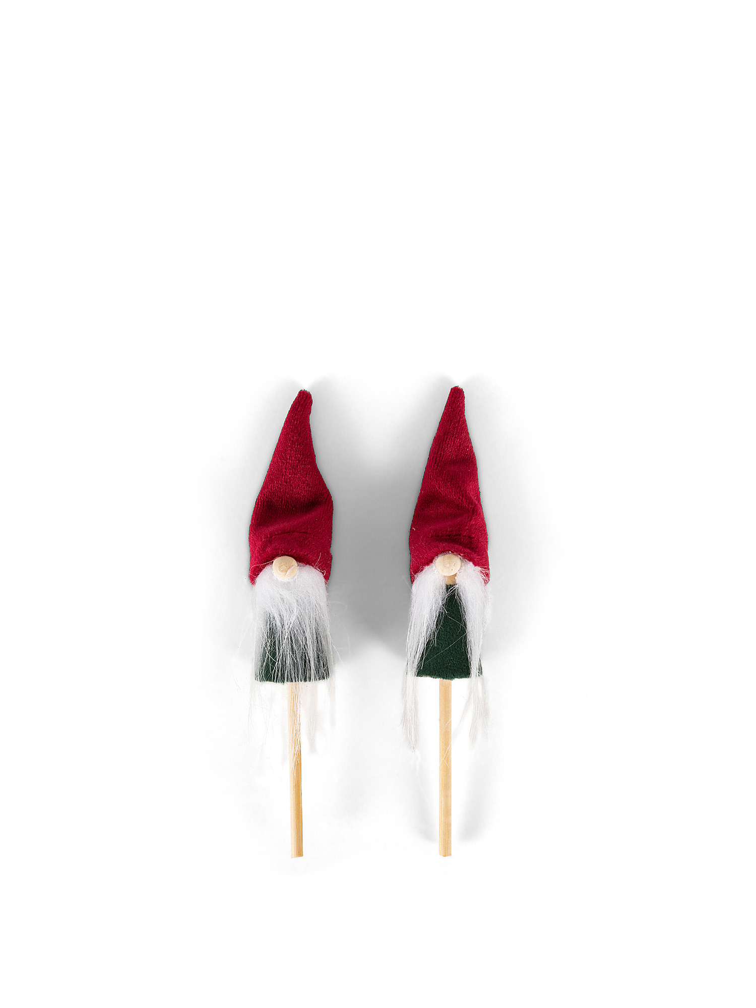 Set of 2 decorative sticks with gnomes, Green, large image number 0