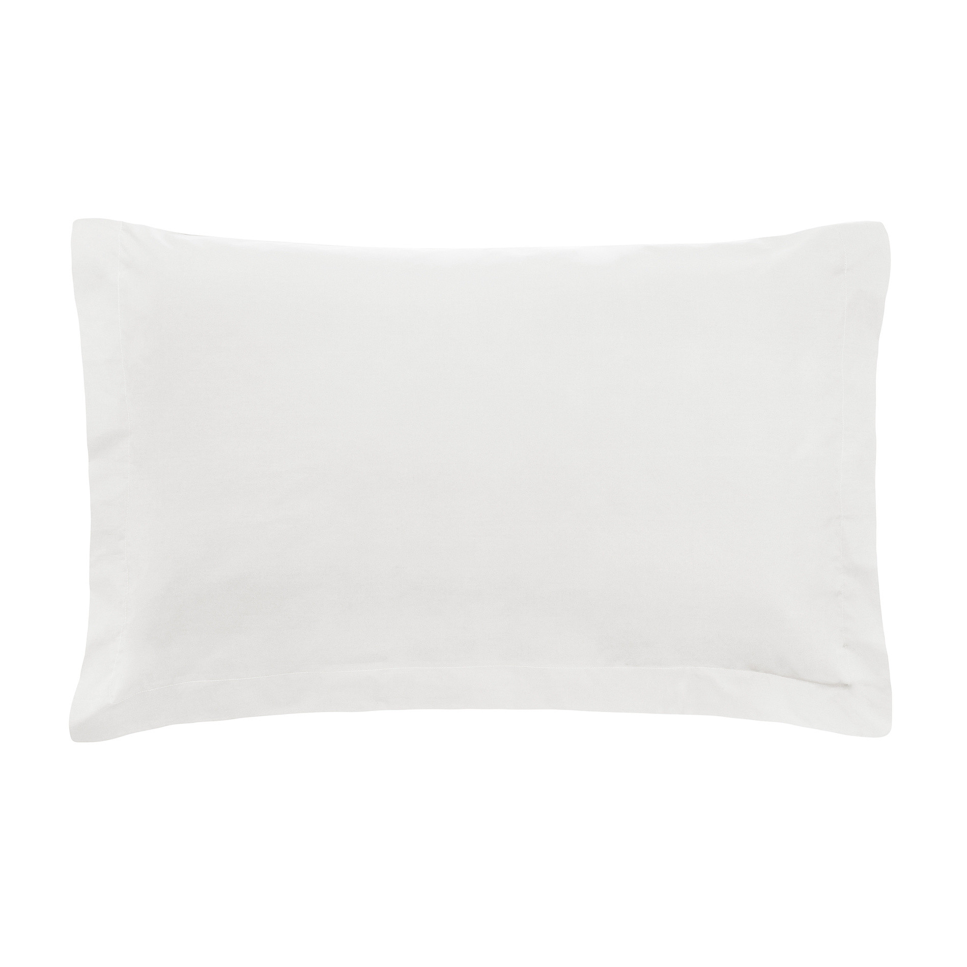 Zefiro solid colour pillowcase in percale., White, large image number 0