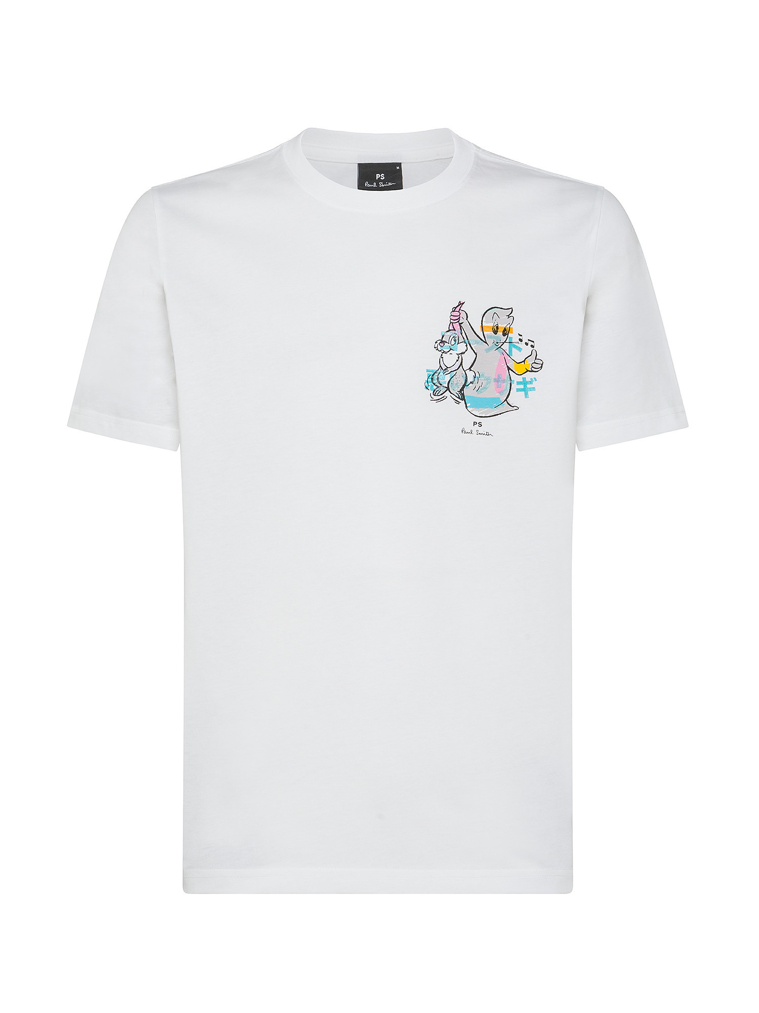 Paul Smith Ghost Print Cotton T-Shirt, White, large image number 0