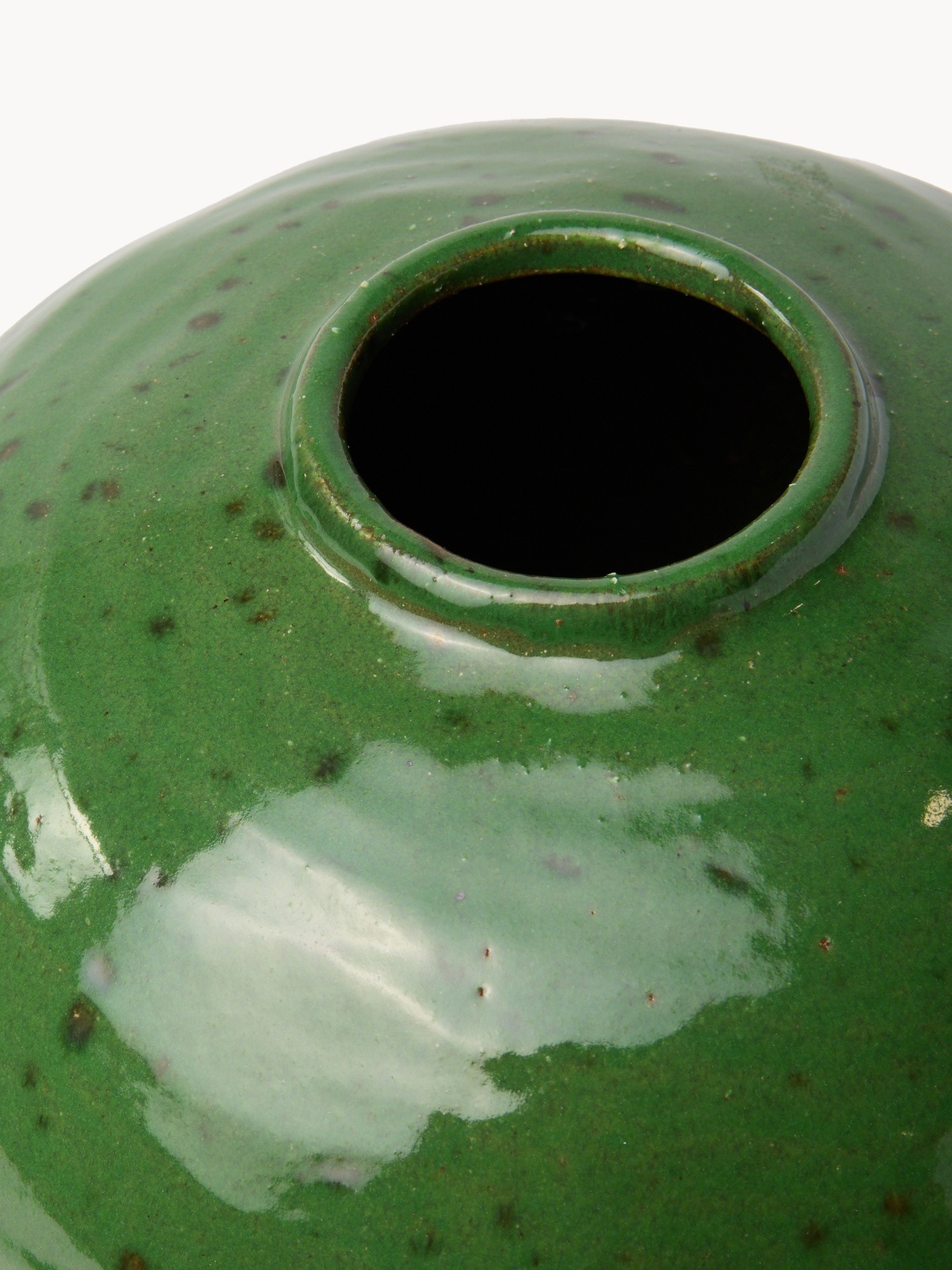 Round ceramic vase, Green, large image number 1