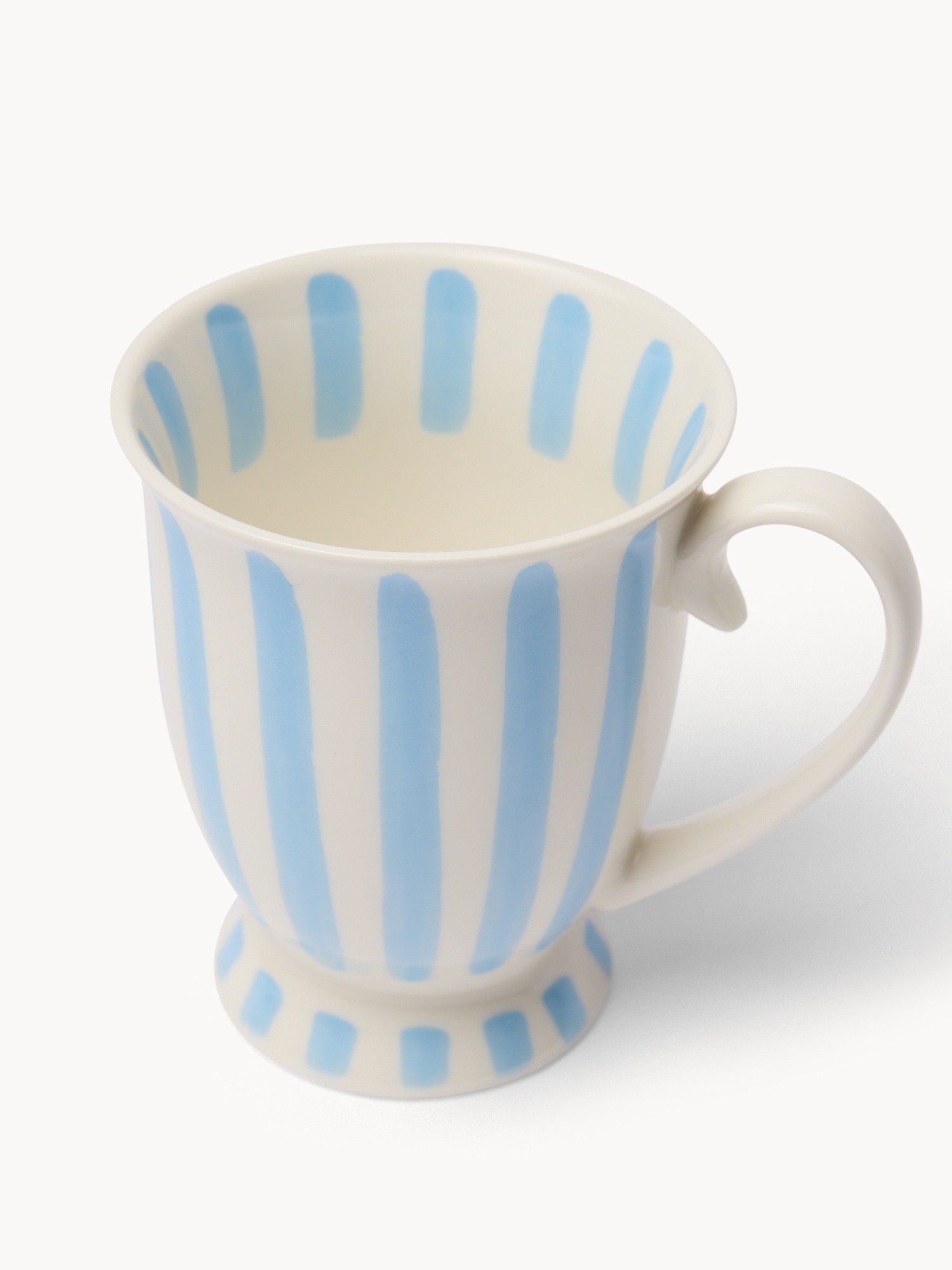 New Bone China Mug with Blue Stripes - Introductory Price, Bianco/Azzurro, large image number 1