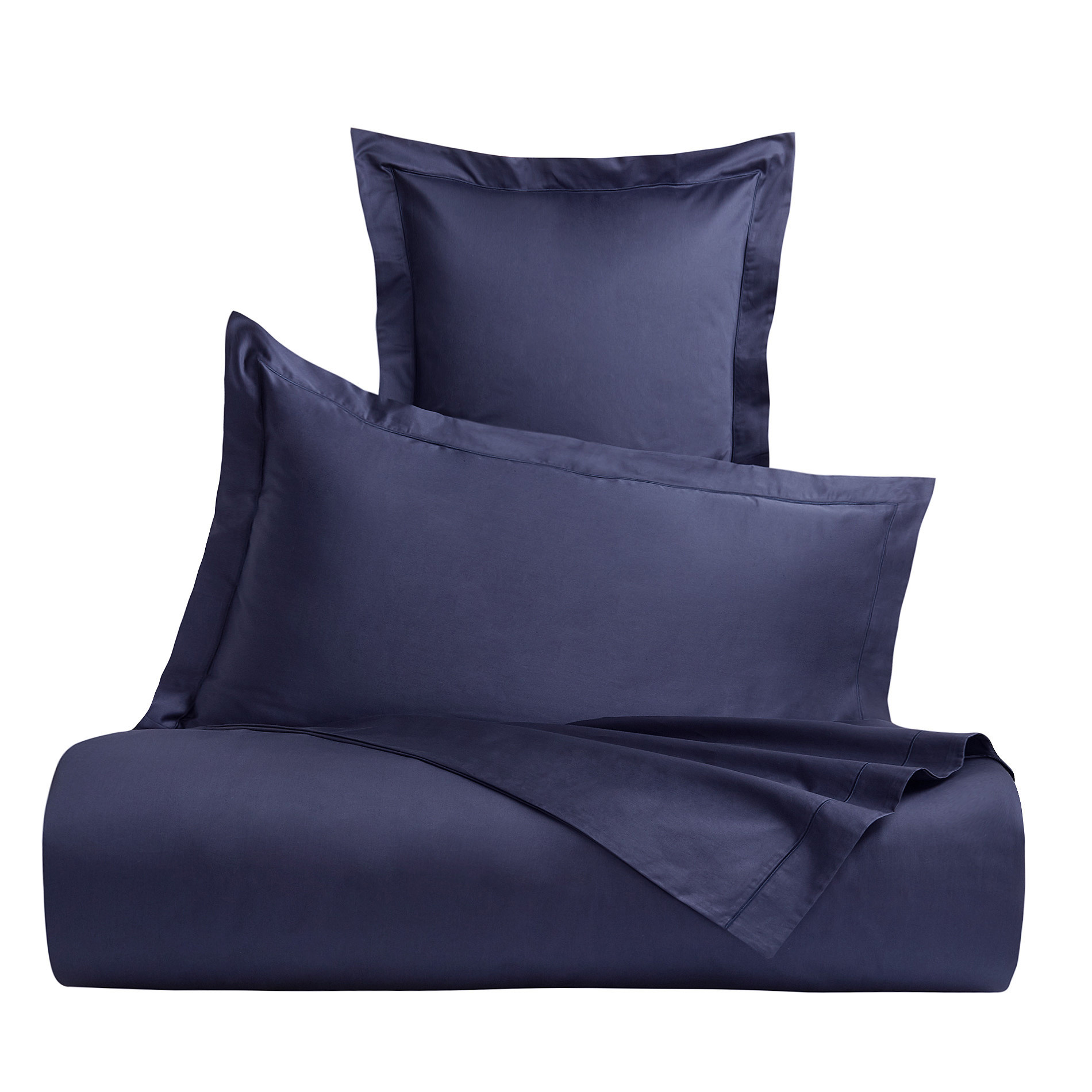 Interno 11 pillowcase in high-quality satin, Blue, large image number 1