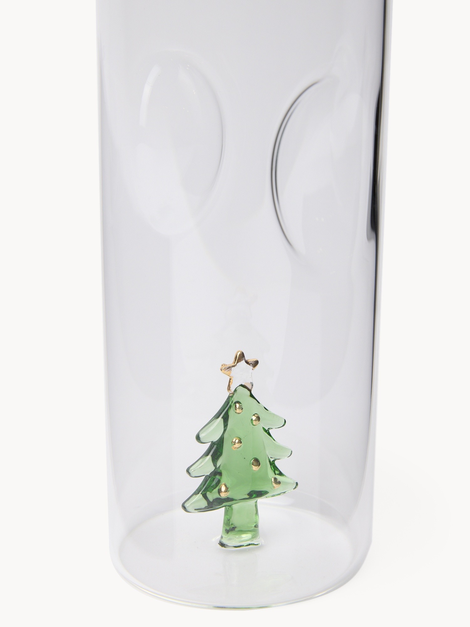 Caraffa in vetro borosilicato dettaglio alberello, Trasparente, large image number 1