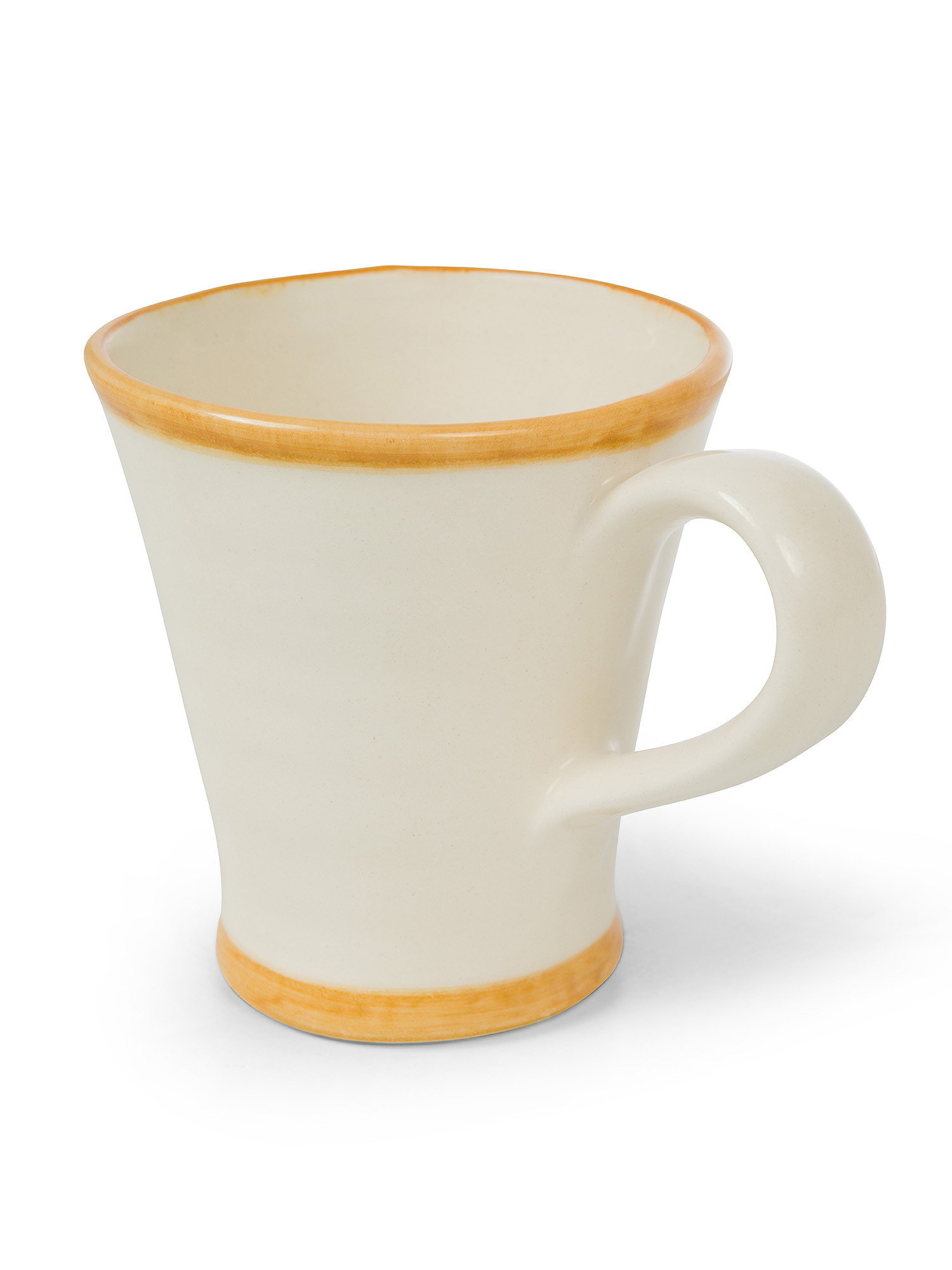 Ceramic mug with colored edge, White, large image number 1