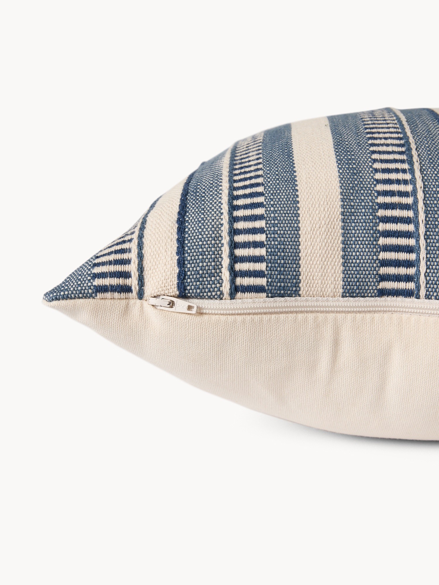 Blue striped cushion 45x45cm, White / Blue, large image number 2
